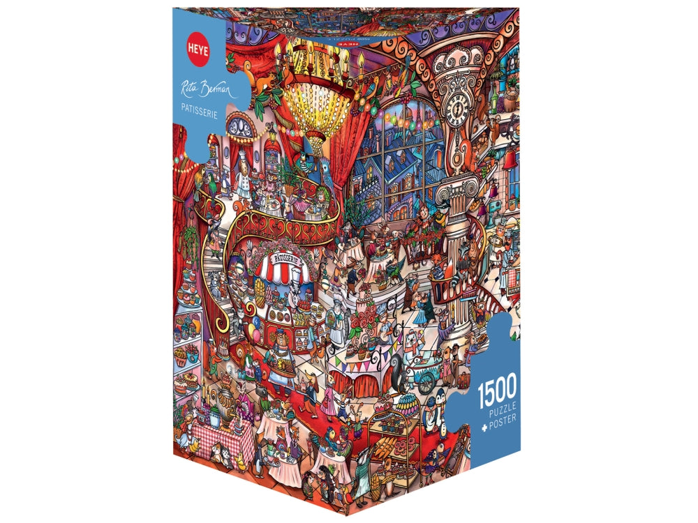 Heye 1500-Piece Triangular Jigsaw Puzzle - Patisserie Bakery Shop Scene - Challenging Adult Puzzle for Relaxation & Home Decor