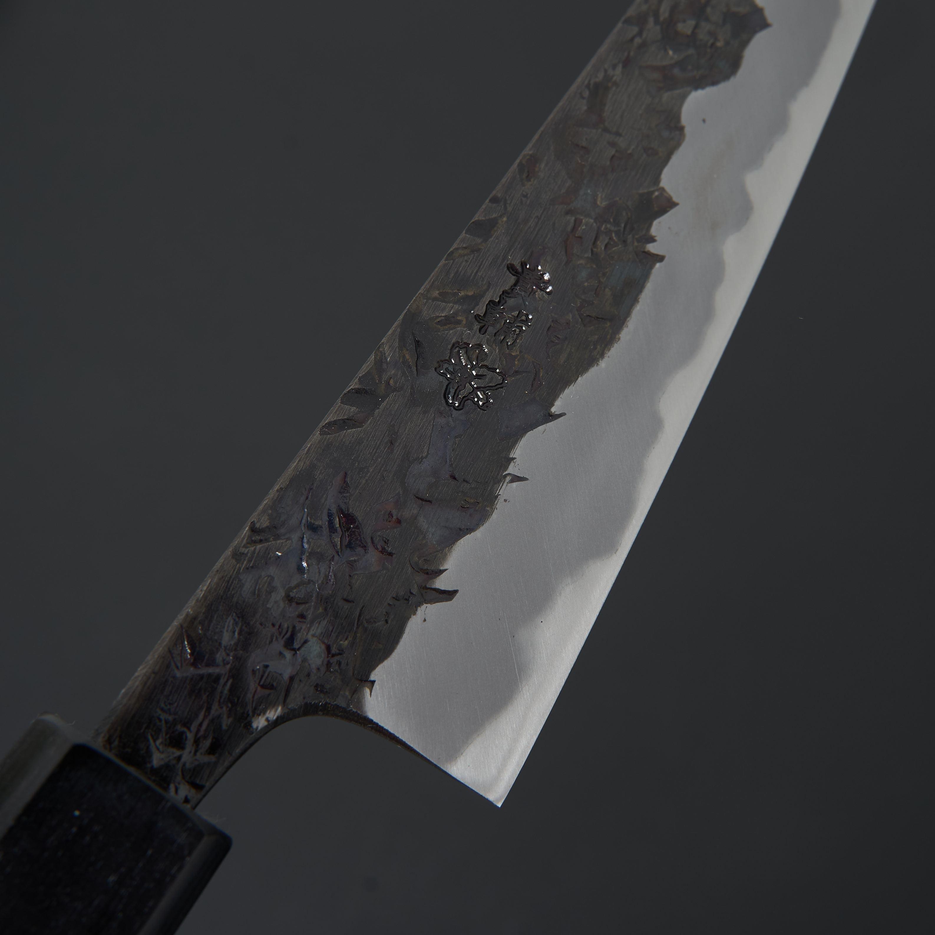Premium Manaka Hamono Kisuke Blue #2 Kurouchi Tsuchime Petty Knife 150mm - Japanese High Carbon Steel Kitchen Knife for Slicing, Peeling & Precision Cutting - Perfect for Chefs & Home Cooking