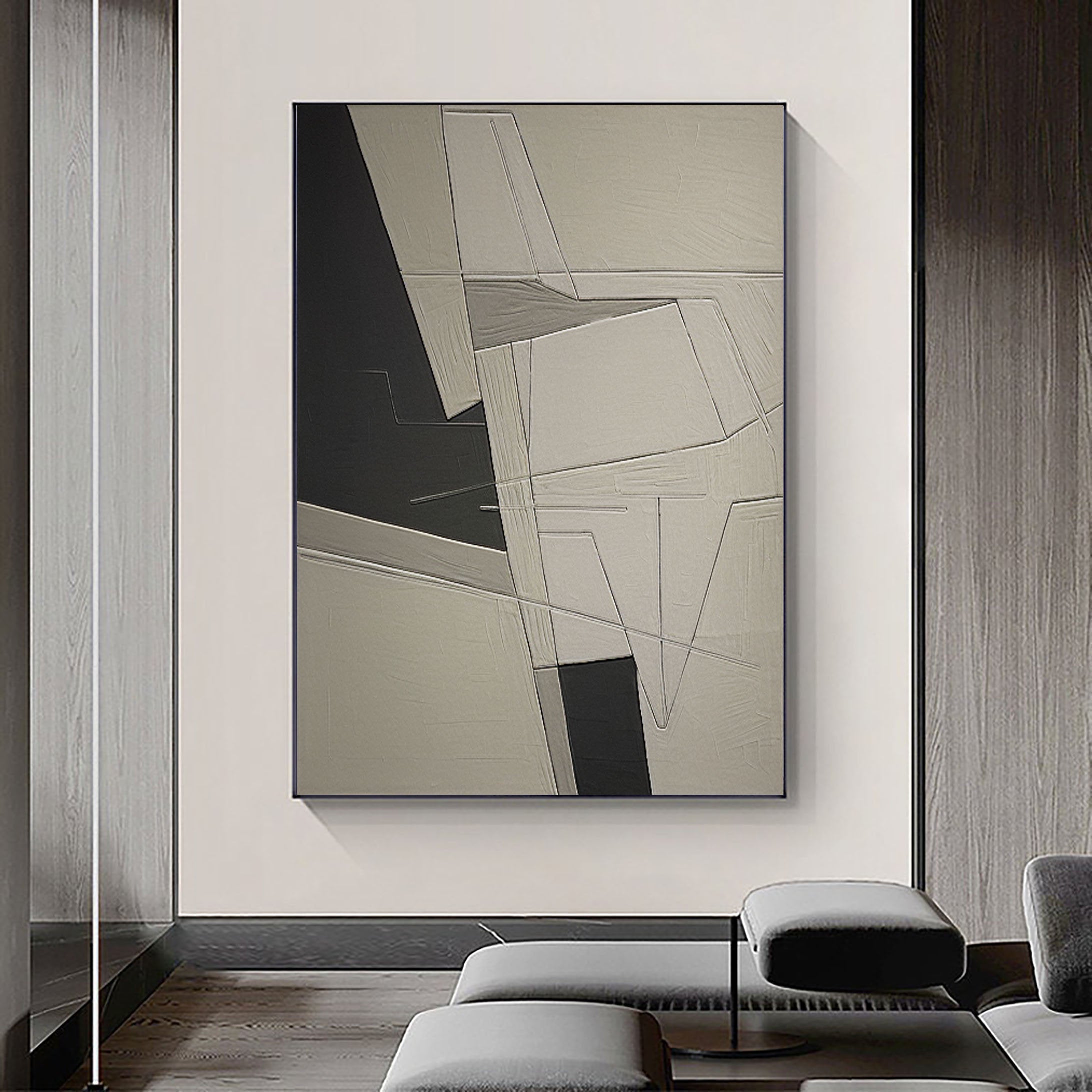 Beige & Brown Abstract Wall Art Print #BB035 - Modern Home Decor for Living Room, Bedroom & Office