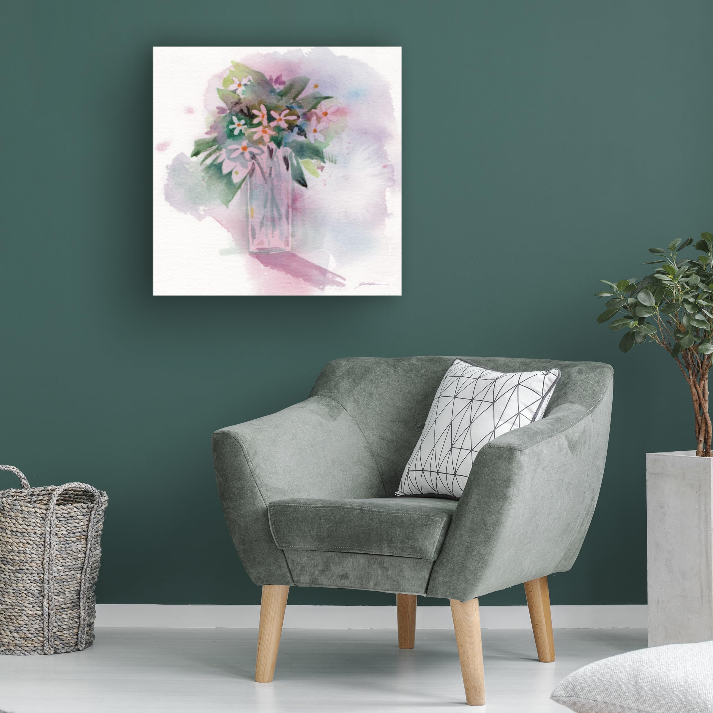Trademark Fine Art 'Forget Me Nots' Floral Canvas Wall Art Print by Sheila Golden - Perfect for Living Room, Bedroom & Office Decor
