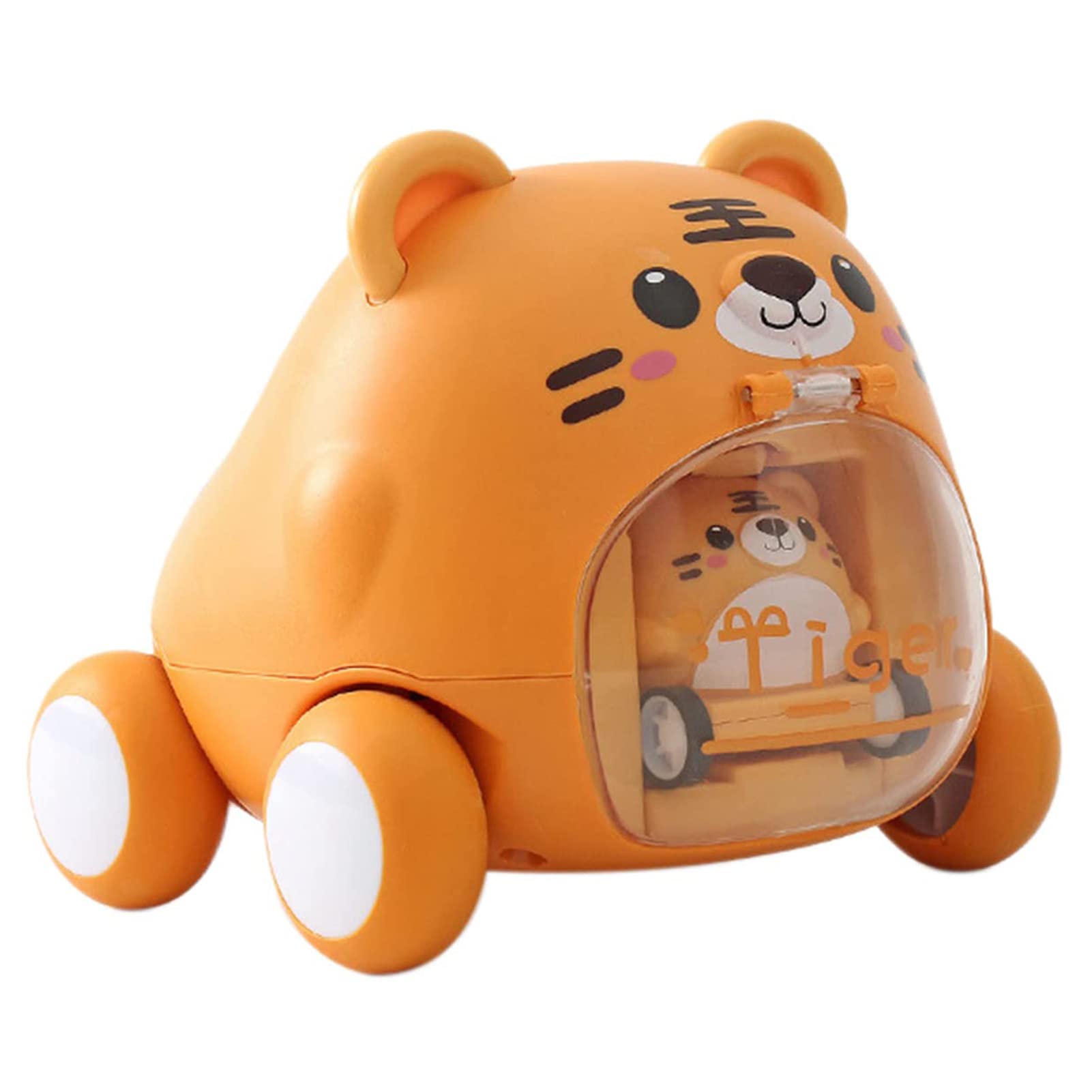 Mini Cute Catapult Car Toy - Cartoon Cat Stunt Vehicle with Inertia Power for Kids (Yellow) | Fun Pet-Themed Running Toy for Boys & Girls | Perfect for Indoor Play, Birthday Gifts & STEM Learning