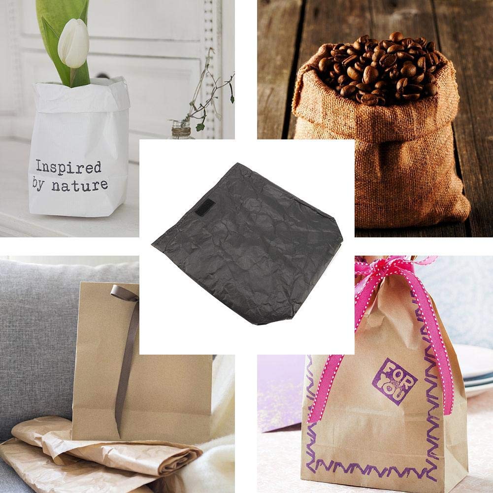 TOPINCN Waterproof Insulated Lunch Box - Reusable Thermal Lunch Bag for Women & Men, Eco-Friendly Kraft Paper Design, Perfect for Office, School, Outdoor Picnics & Travel (Black)