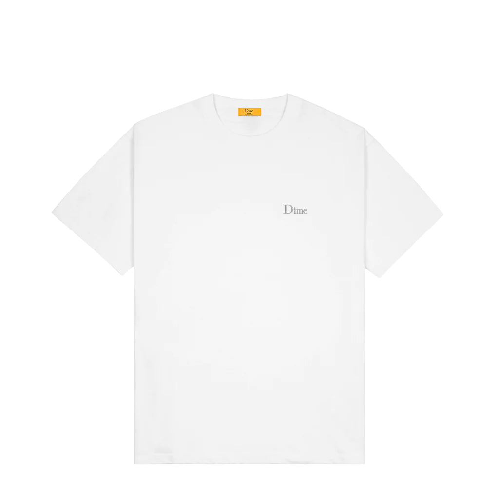 Dime Classic Small Logo T-Shirt for Men & Women - Soft Cotton Casual Tee (White) - Perfect for Everyday Wear, Street Style & Lounge Outfits