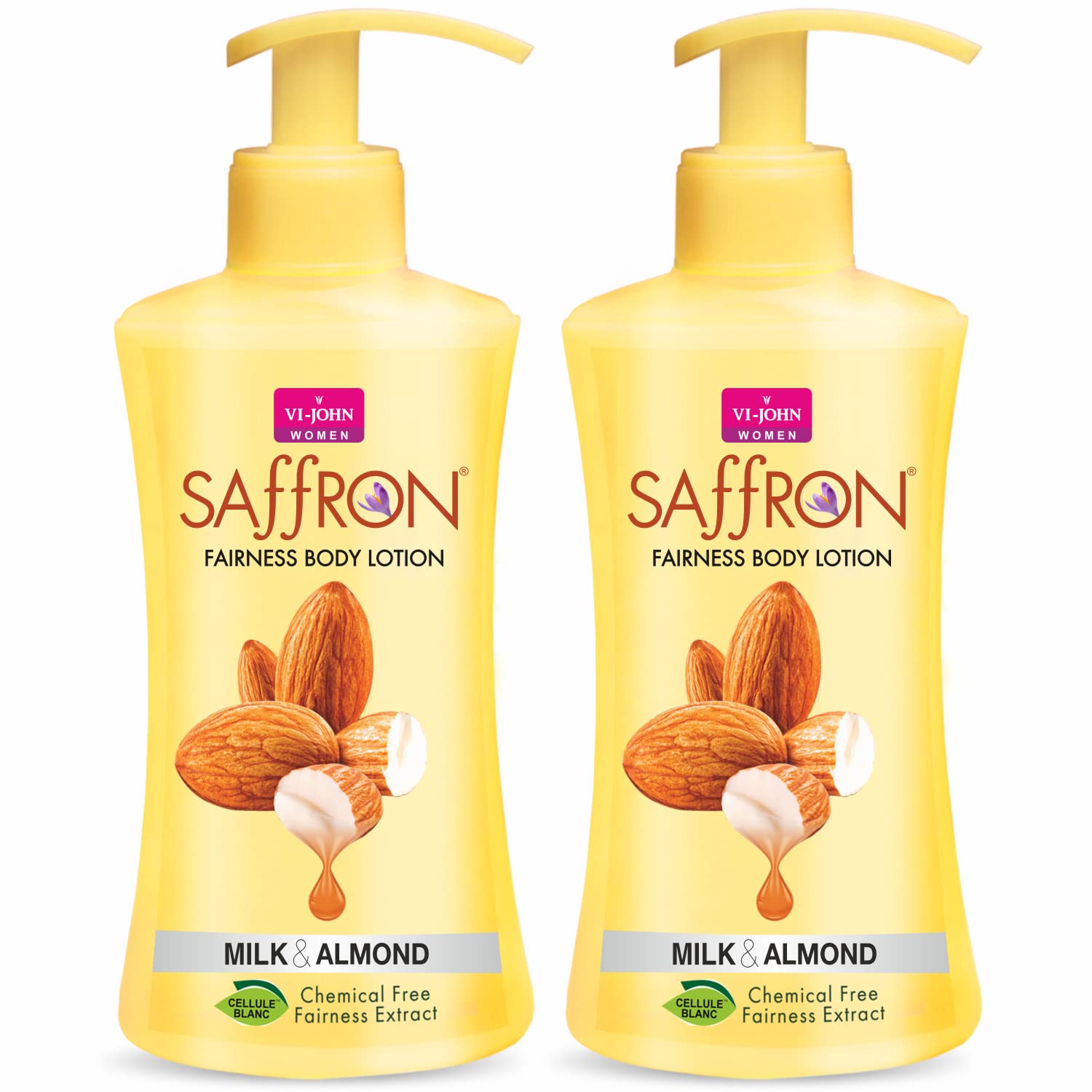 Vi-John Body Lotion for Men & Women - Milk & Almond Moisturizer for All Skin Types - 2 Pack (250ml Each) | Hydrating Dry Skin After Shower & Daily Skincare Routine