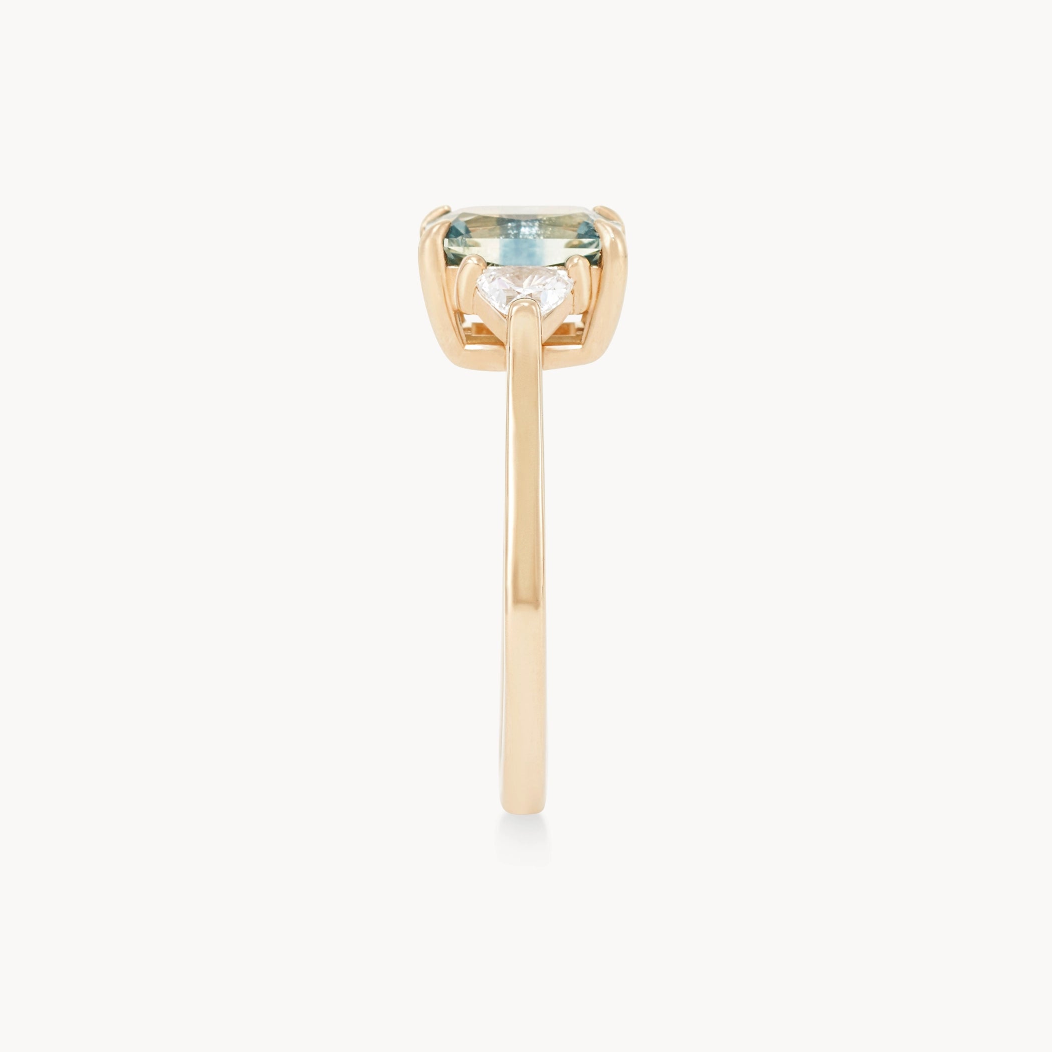 Twilight’s Whisper Unique 14K Yellow Gold Ring with Radiant Cut Sapphire – Perfect for Evening Galas, Weddings & Special Occasions