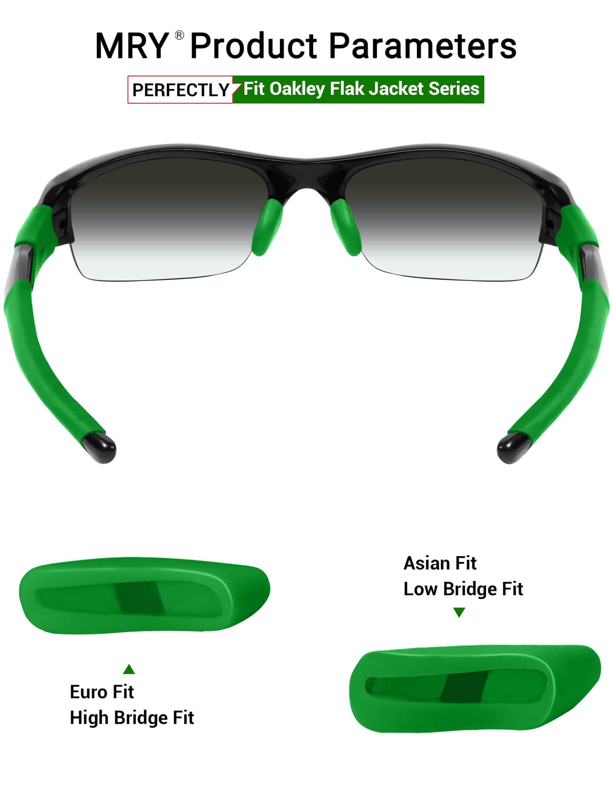 Oakley Flak Jacket Replacement Earsocks & Nosepieces Kit - Compatible with Flak Jacket XLJ & Asian Fit Sunglasses - Perfect for Sports, Running, Cycling & Outdoor Activities