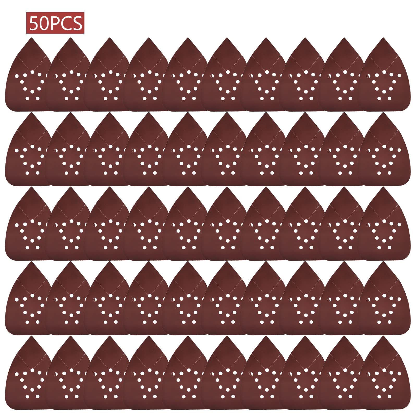 240 Grit Mouse Sander Sandpaper - 50PCS Hook & Loop Sanding Pads for Black+Decker & Other Palm Sanders | Triangle Sandpaper for Woodworking, Furniture Refinishing & DIY Projects