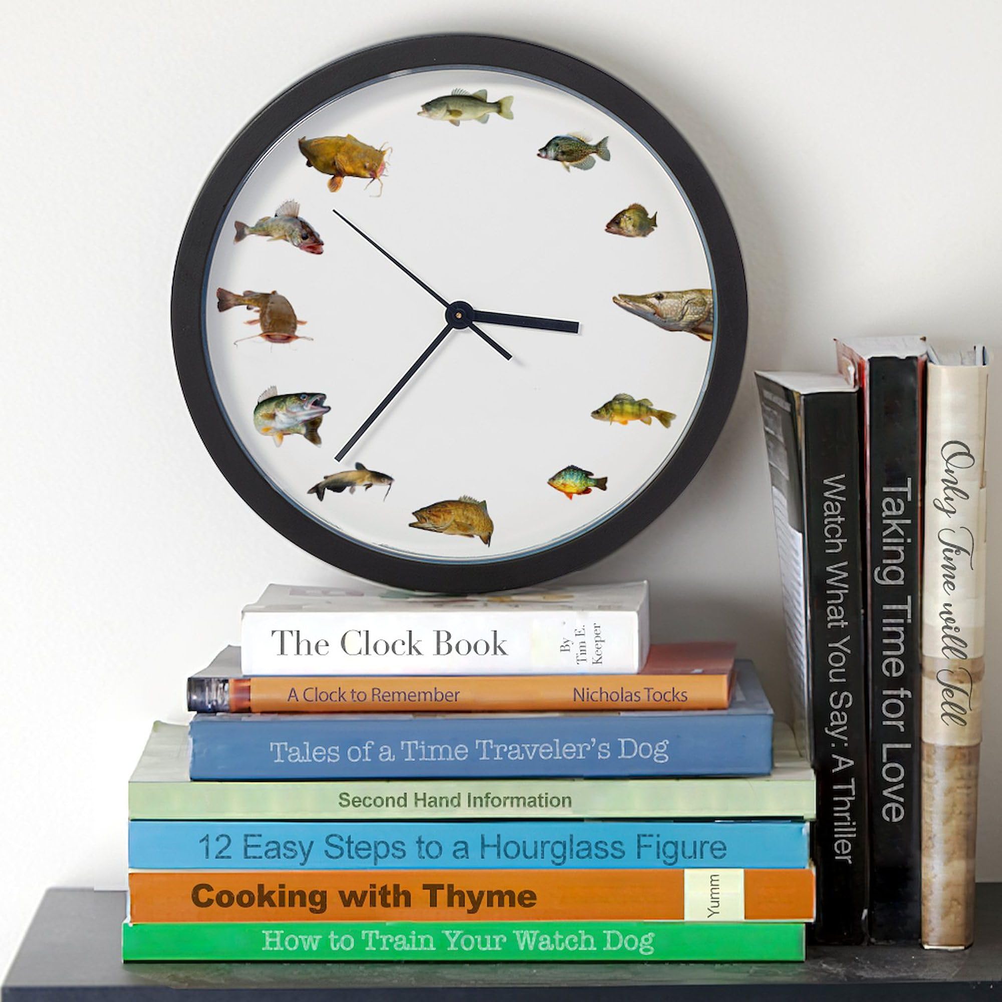 10 Inch Fish Wall Clock for Living Room, Kitchen, or Office - Unique Home Decor & Gift Idea for Fishermen & Nautical Lovers