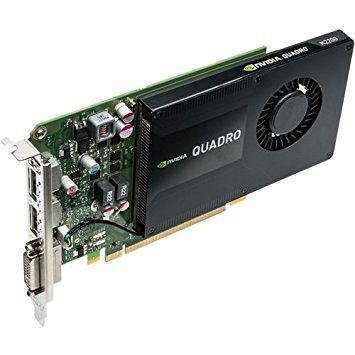 PNY NVIDIA Quadro K2200 4GB GDDR5 PCIe 2.0 x16 Graphics Card with DVI & Dual DisplayPort - Professional Workstation GPU for CAD, 3D Modeling & Video Editing