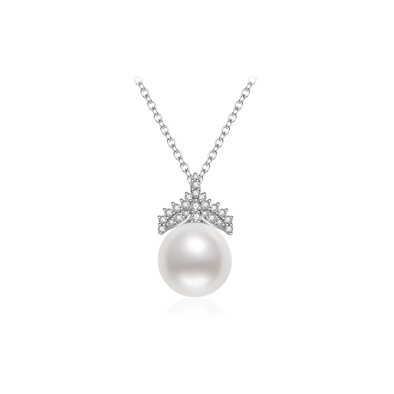18K Solid Gold Diamond & Australian White Saltwater Pearl Necklace - Elegant Bridal Jewelry, Anniversary Gift for Her, Wedding Party Accessory