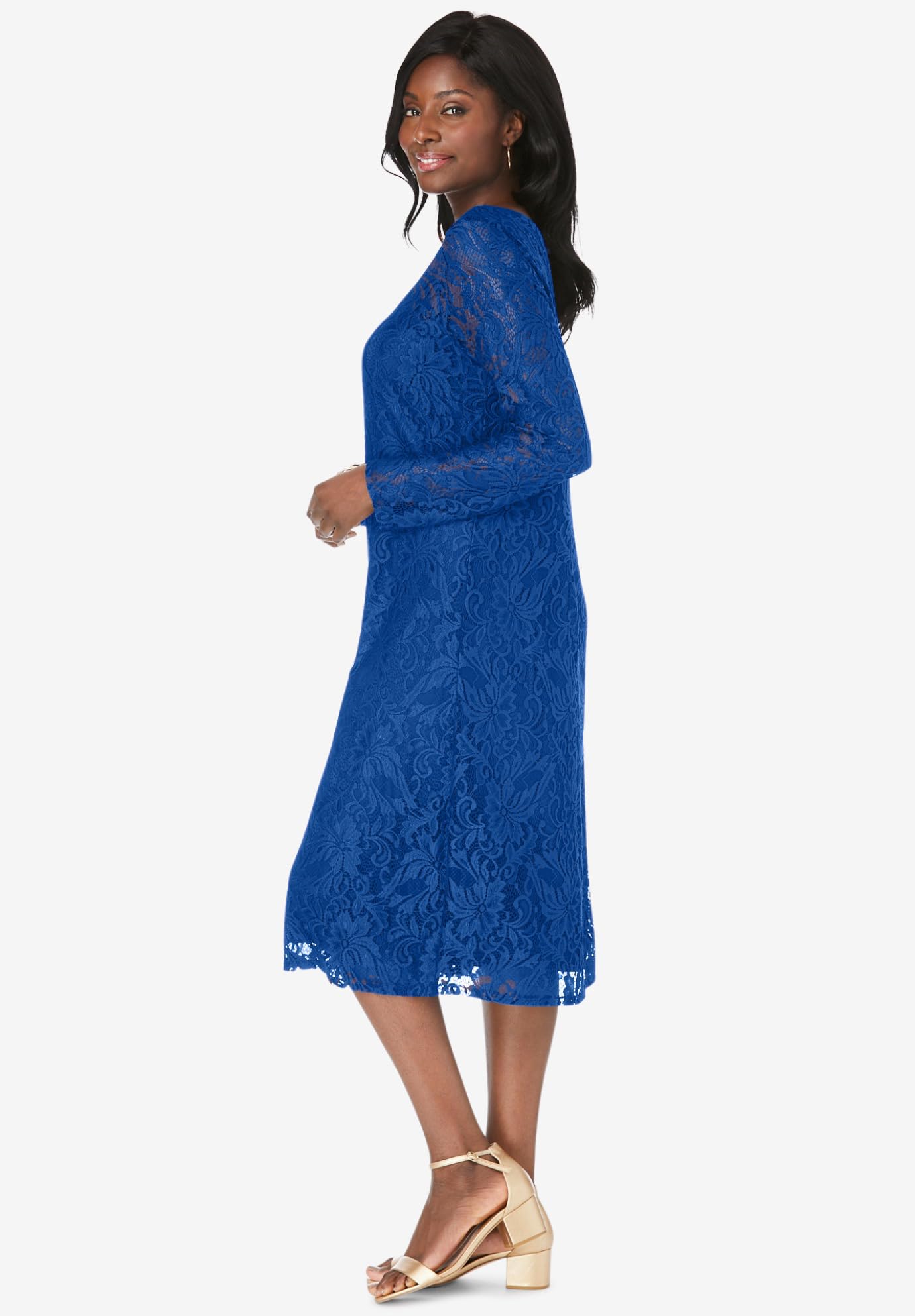 Jessica London Plus Size Stretch Lace Dress for Women - Perfect for Parties & Events