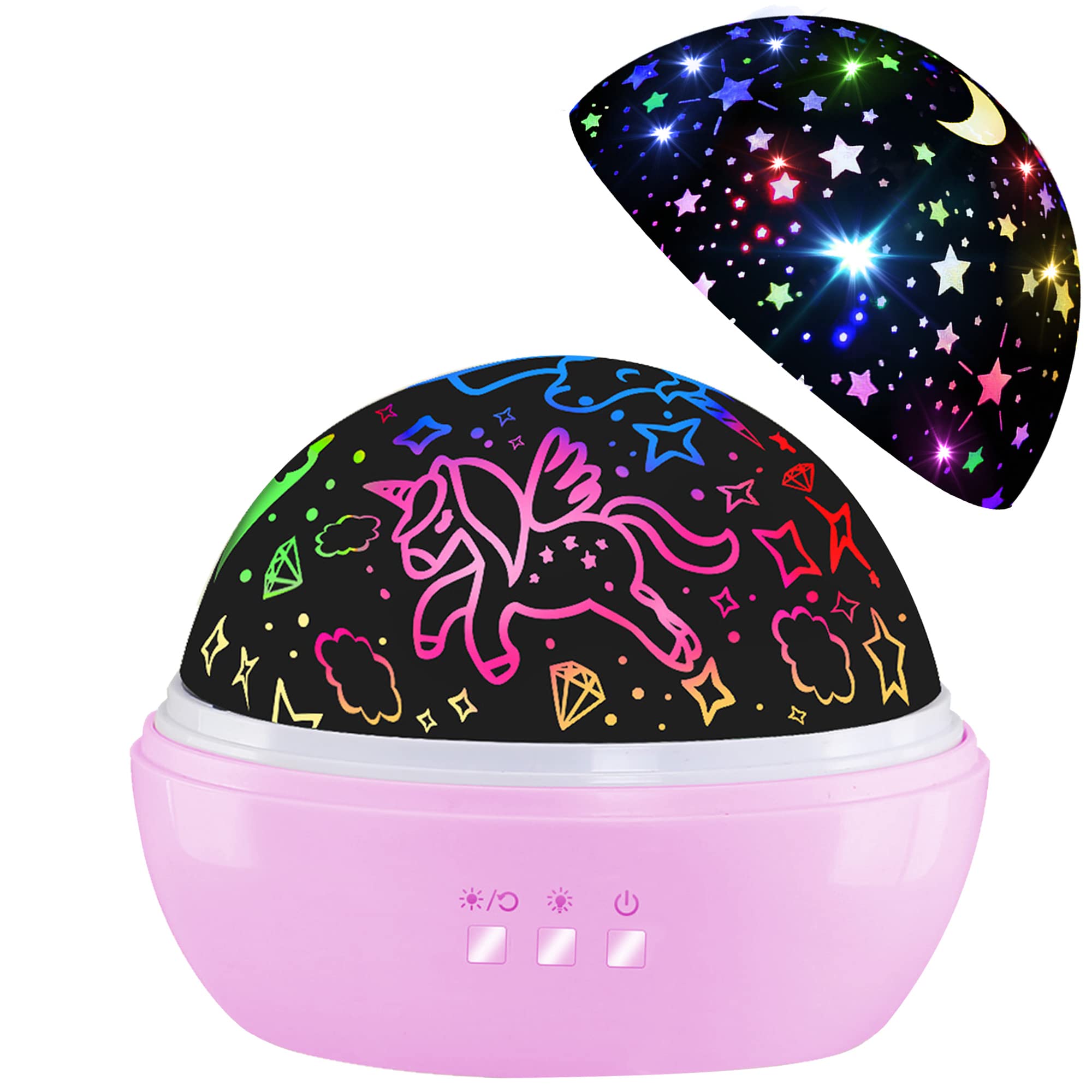 Unicorn Night Light for Kids - Star Projector & Ceiling Lamp for Baby Girls Bedroom, Toddler Sleep Aid, Nursery Decor (Light Pink) | Perfect for Bedtime, Relaxation & Creating a Dreamy Atmosphere