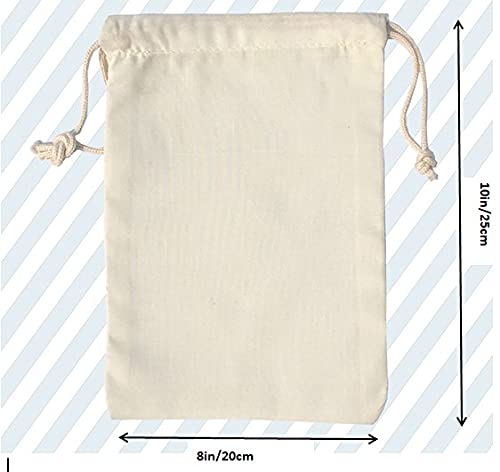 25pcs Cotton Drawstring Bags - 8x10 Inch Large Blank Muslin Dust Bags for Travel Organizer, Jewelry Storage & Gift Wrapping | Reusable Fabric Pouches for Crafts, Wedding Favors & Party Supplies