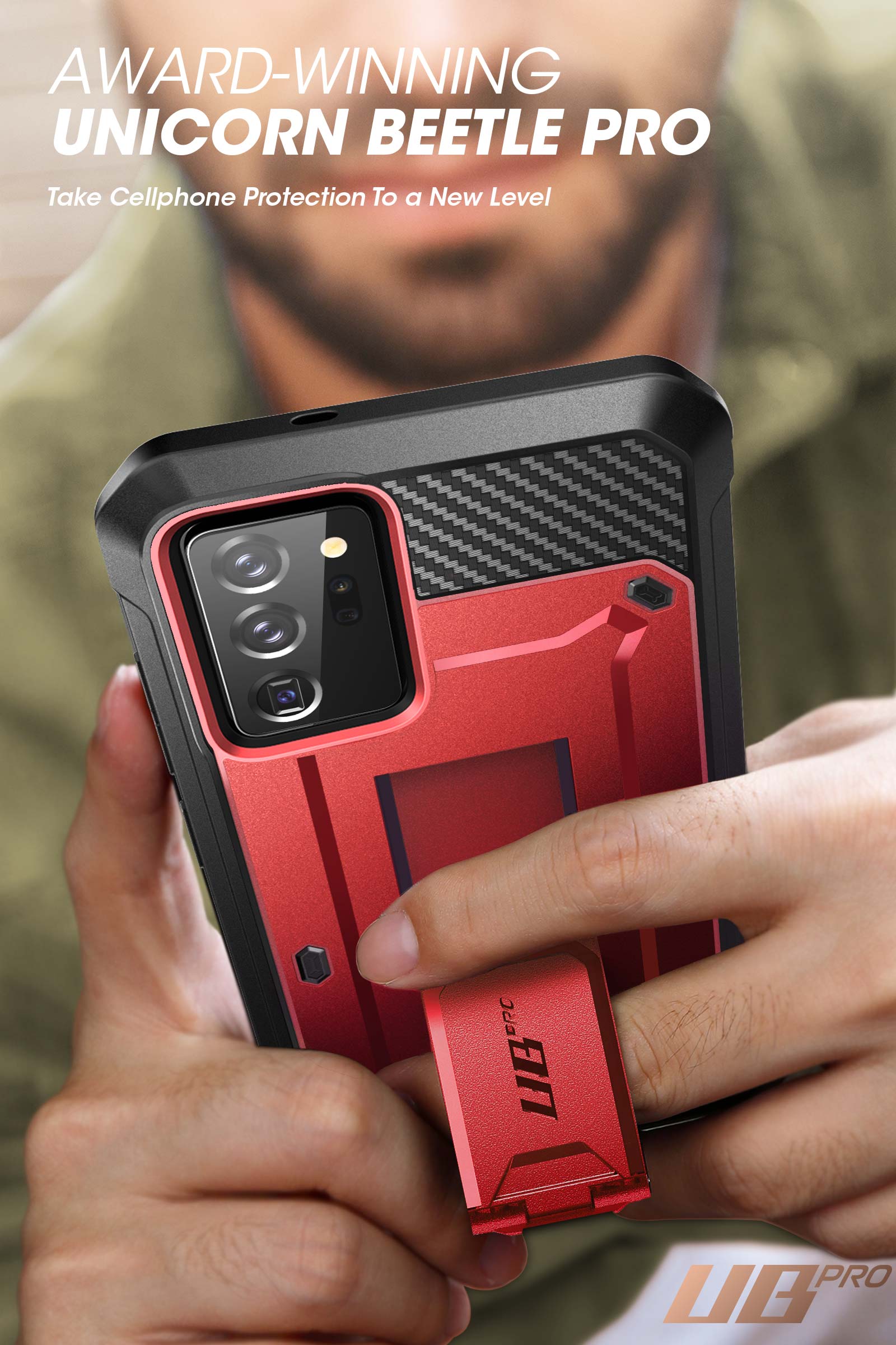 Galaxy Note20 Ultra Unicorn Beetle PRO Rugged Holster Case - Heavy Duty Protection with Kickstand (Metallic Red) | Shockproof & Military Grade Drop Tested | Perfect for Outdoor, Construction & Active Lifestyle Use