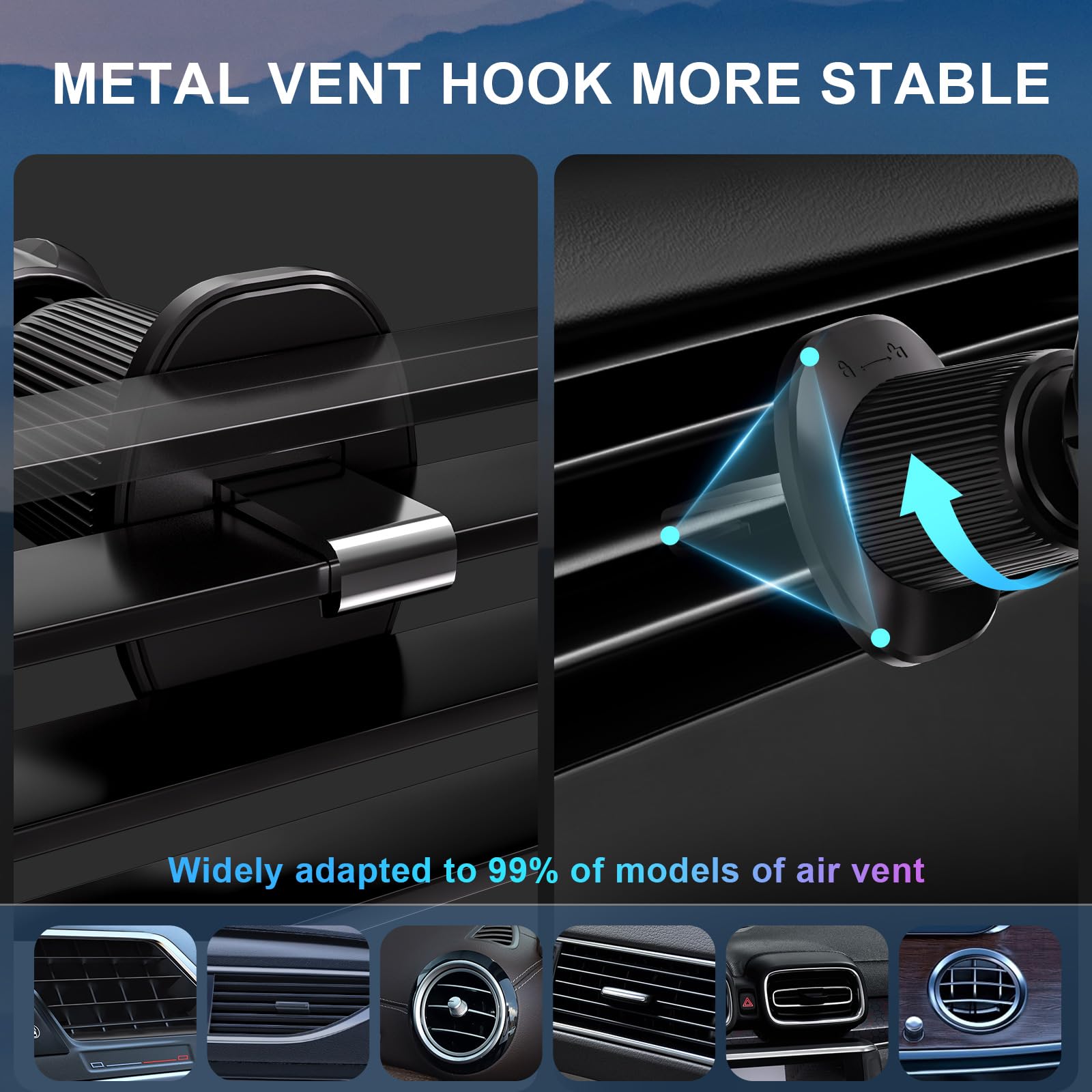 15W Fast Wireless Car Charger Mount - Auto-Clamping Qi-Certified Phone Holder for iPhone 16/15/14/13/12 & Samsung S24/S23/S22/S21 - Secure Charging for Road Trips & Daily Commute (Black)