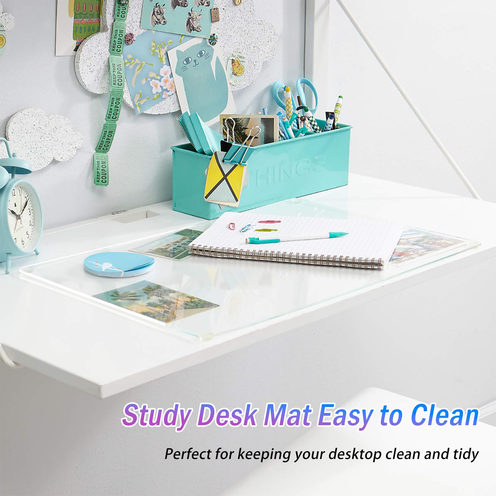 JanJunDec 42×78 Inch Clear Vinyl Table Cover Protector - Waterproof PVC Desk Mat for Dining, Coffee & Office Tables - Transparent Rectangular Table Pad for Home, Restaurant & Office Use