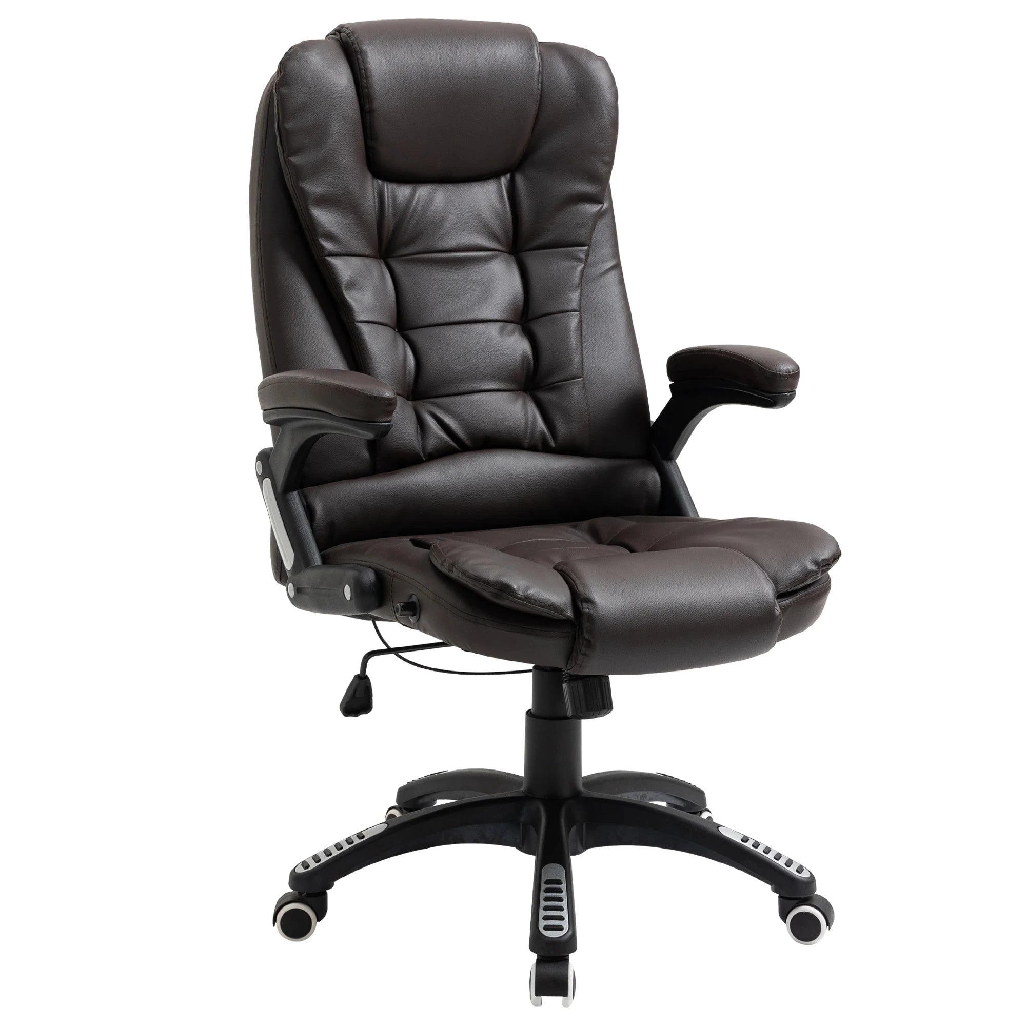 Premium High Back Faux Leather Executive Office Chair - Ergonomic Swivel Seat with Adjustable Height (Black/Gray) - Perfect for Home Office, Conference Rooms & Corporate Workspaces