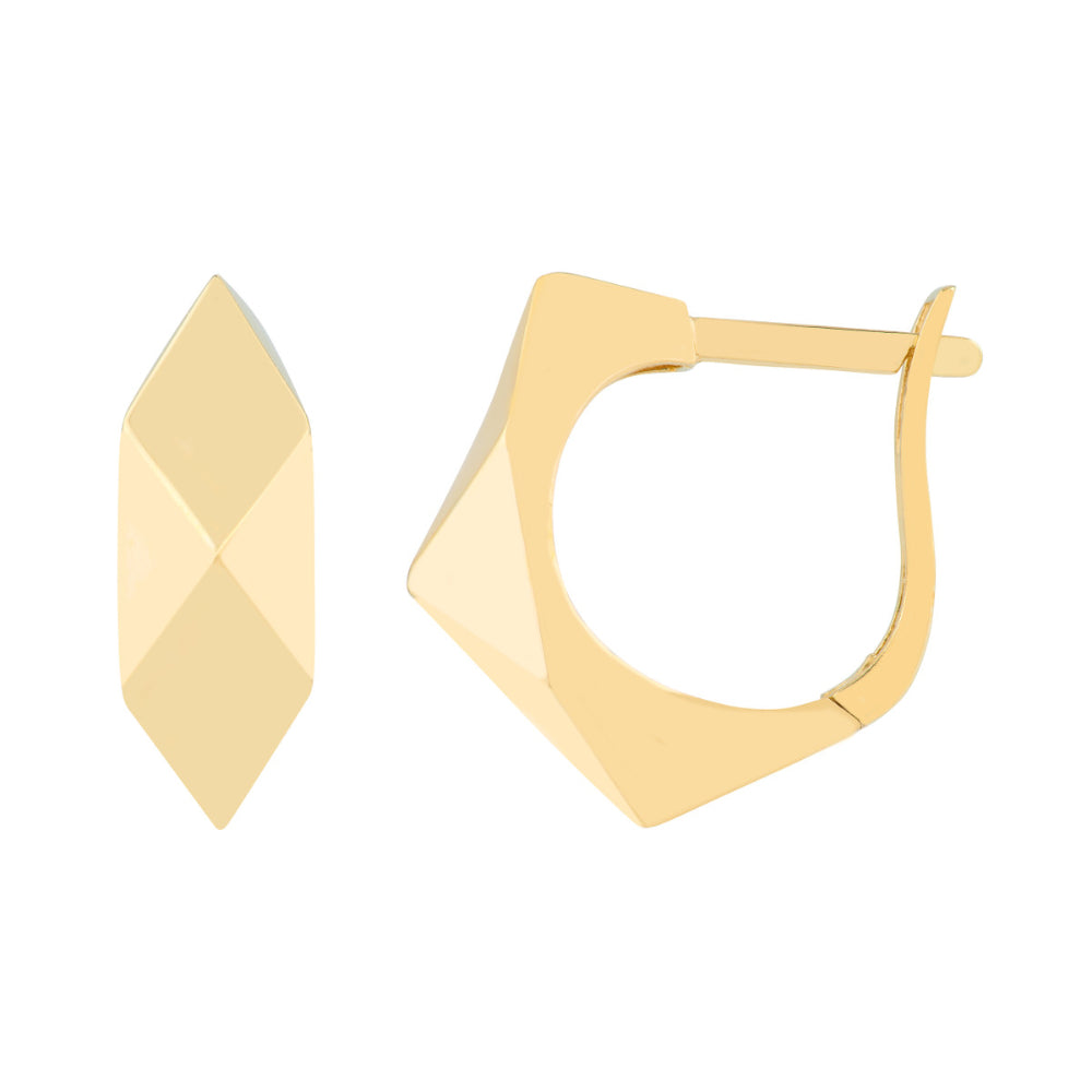 14K Gold Geometric Dome Hoop Earrings for Women - Elegant Dangle Earrings for Everyday Wear, Party & Gift Giving