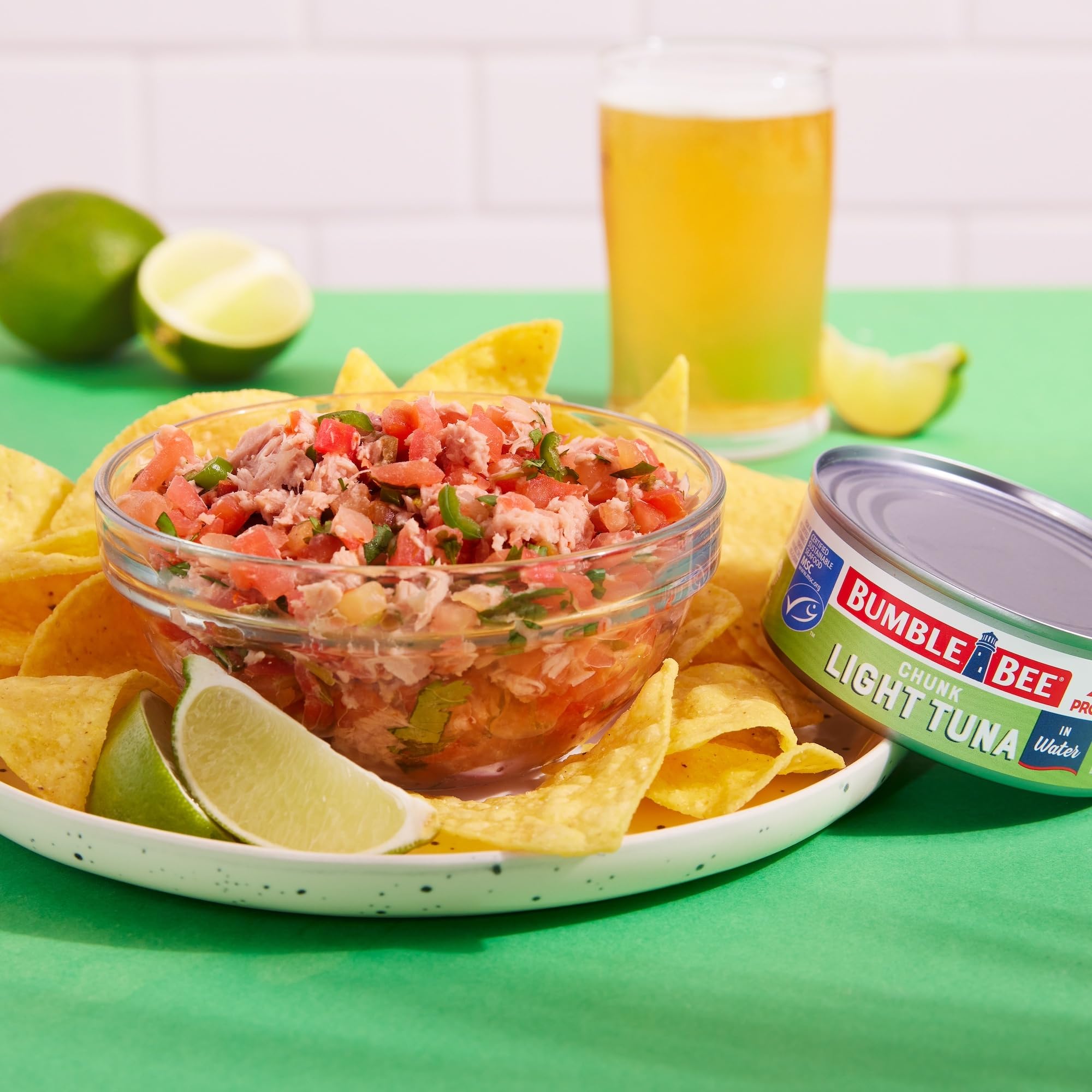Bumble Bee Chunk Light Tuna in Water, 5 oz Cans (Pack of 48) - Wild Caught Skipjack Tuna - High Protein (23g per Serving) - MSC Certified Sustainable Seafood - Non-GMO, Gluten Free, Kosher - Perfect for Salads, Sandwiches & Quick Meals