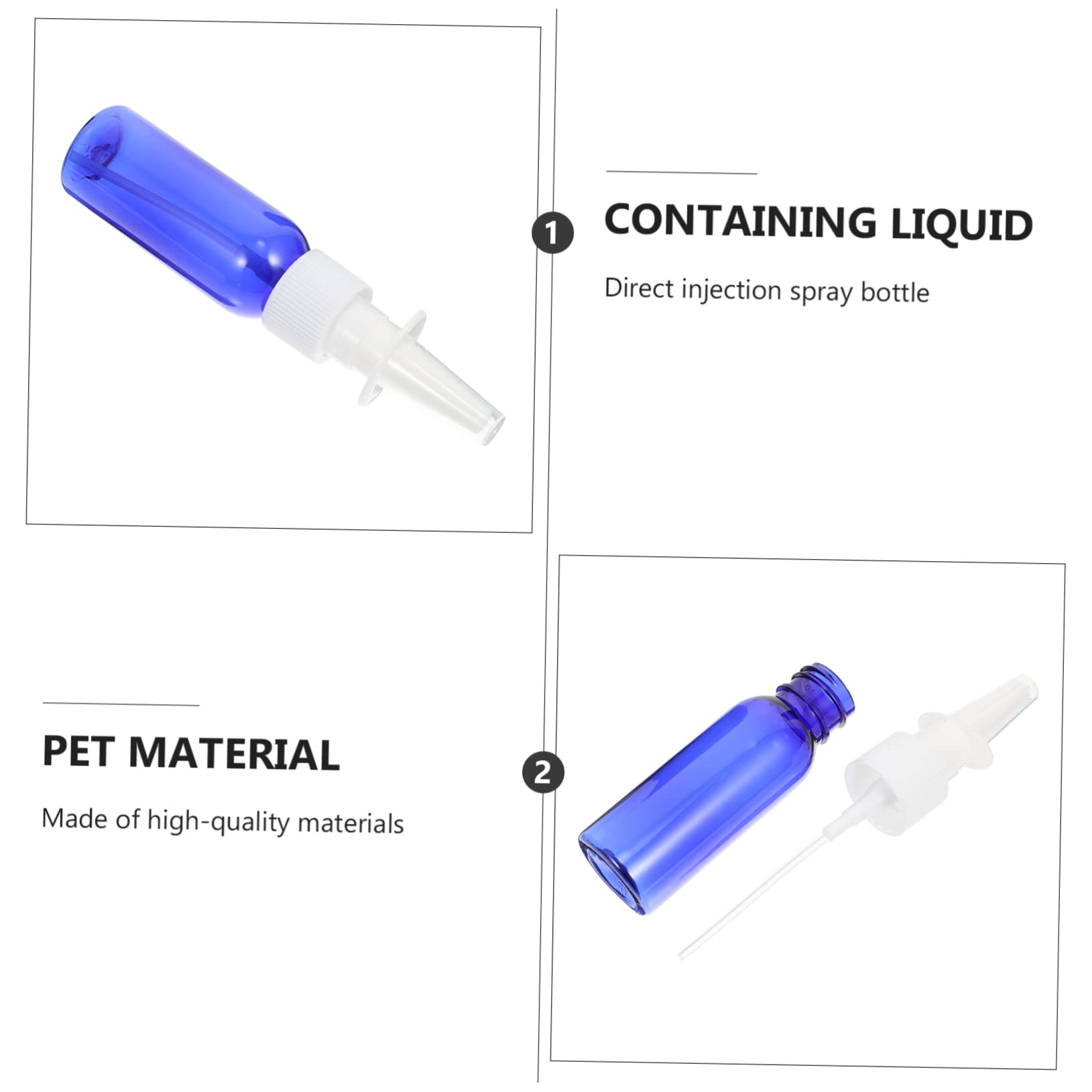 DOITOOL 24 Pack Empty Round Shoulder Spray Bottles with Nose Pump - Essential Oil Containers, Travel Size, Pet Care & Makeup Sprayers - Perfect for DIY, Home, Salon & On-the-Go Use