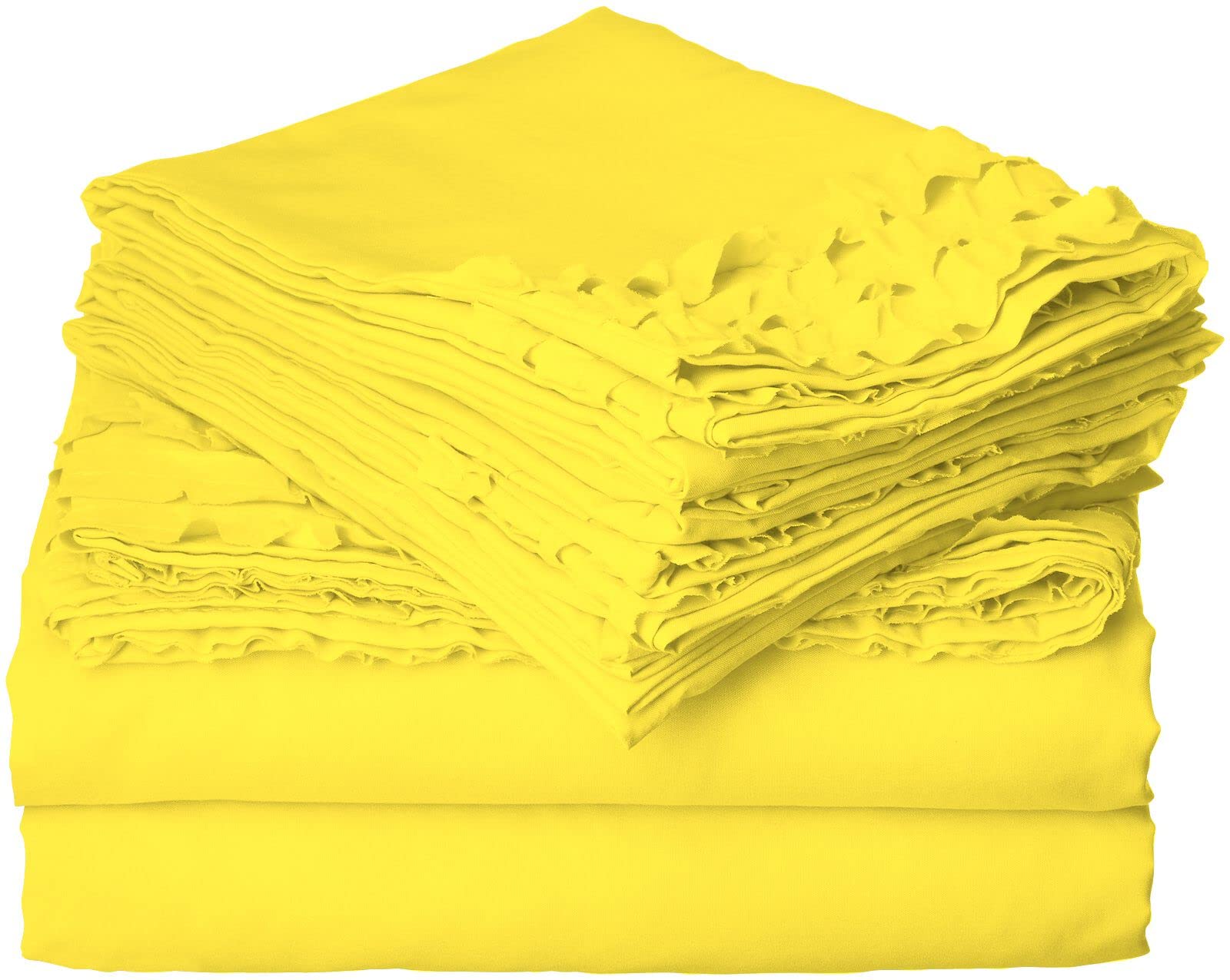 4-Piece 3-Line Ruffled Bed Sheet Set - 1 Fitted Sheet, 1 Flat Sheet & 2 Pillowcases - 21