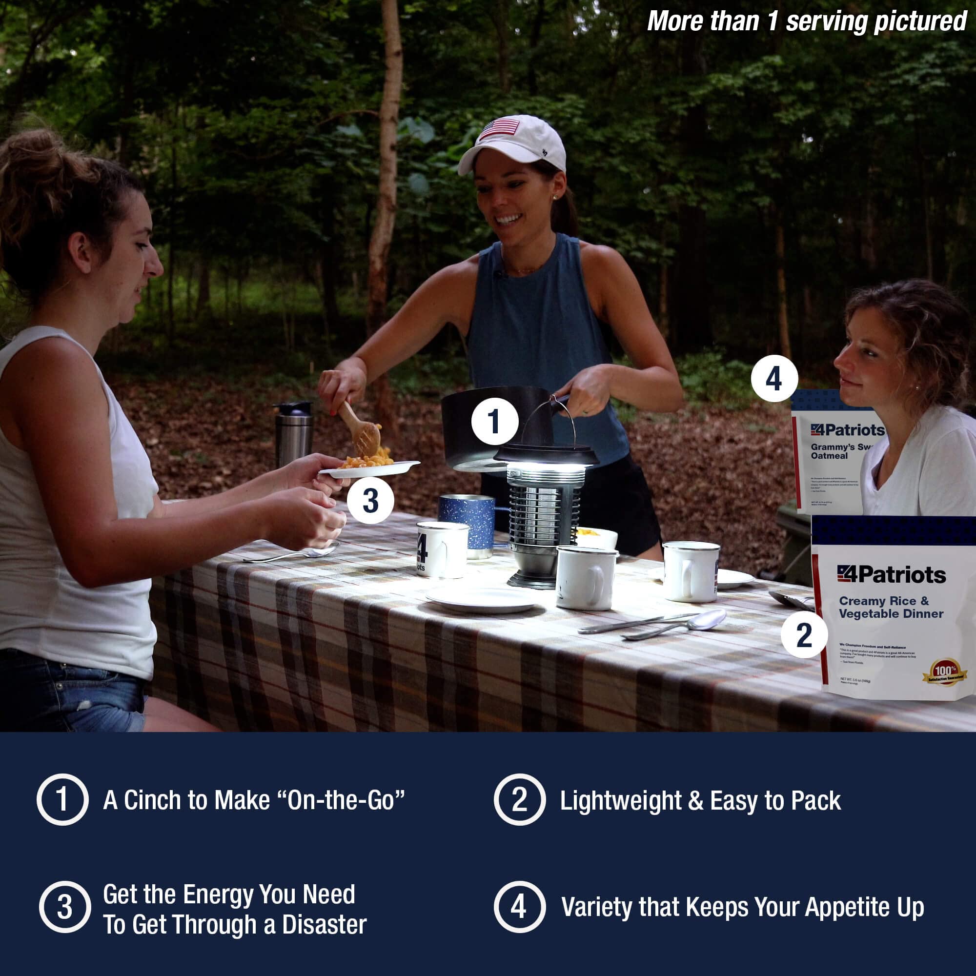 4Patriots 1-Week Emergency Food Supply & Survival Coffee Bundle - 25 Year Shelf Life, 72 Servings - Perfect for Camping, Hiking, and Disaster Preparedness