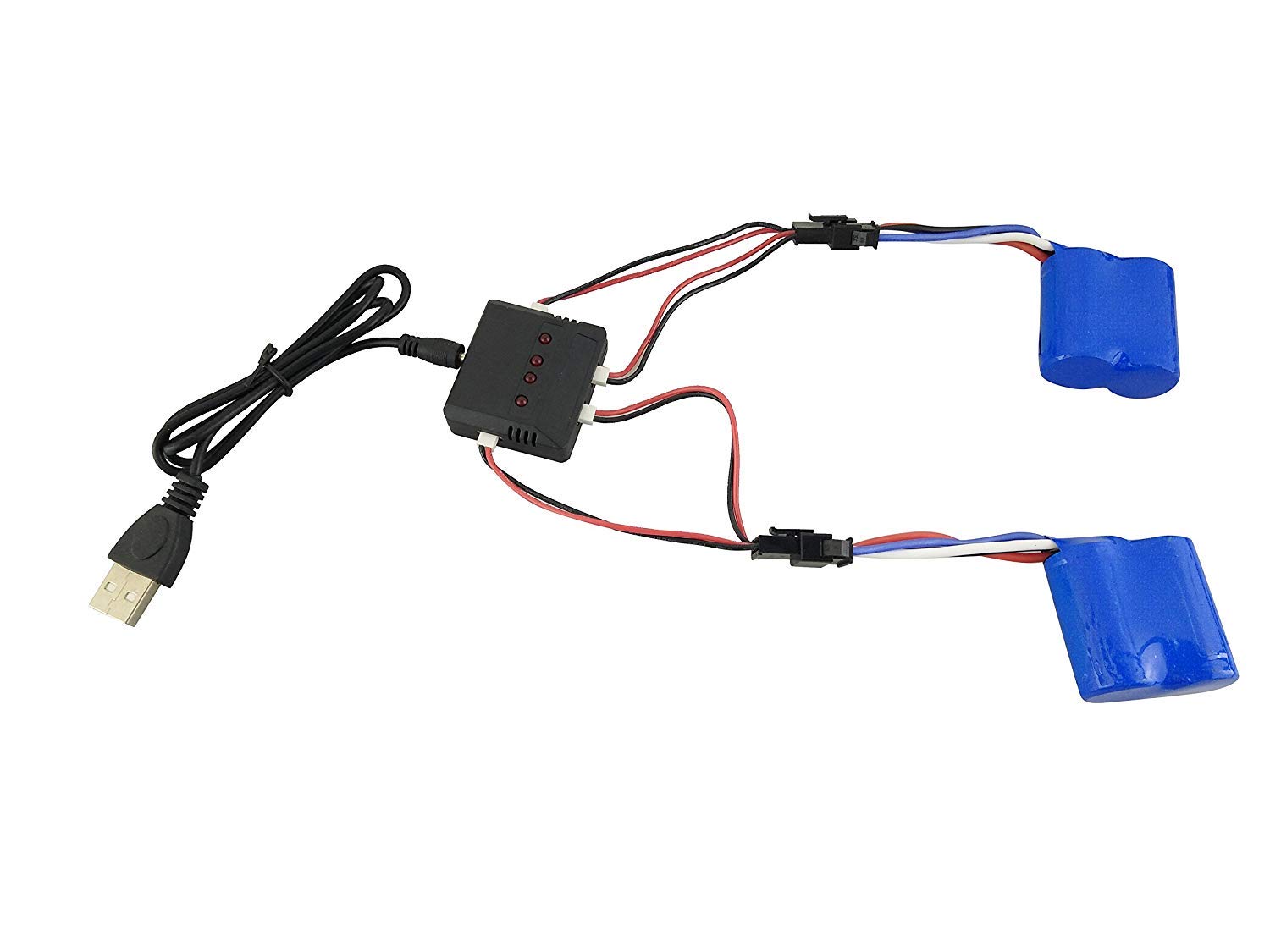 2PCS 3.7V 600mAh Li-Polymer Replacement Batteries with Dual Charger & Charge Transfer Cable for UDI RC UDI001 UDI008 RC Boat - Perfect for Extended Playtime & Backup Power