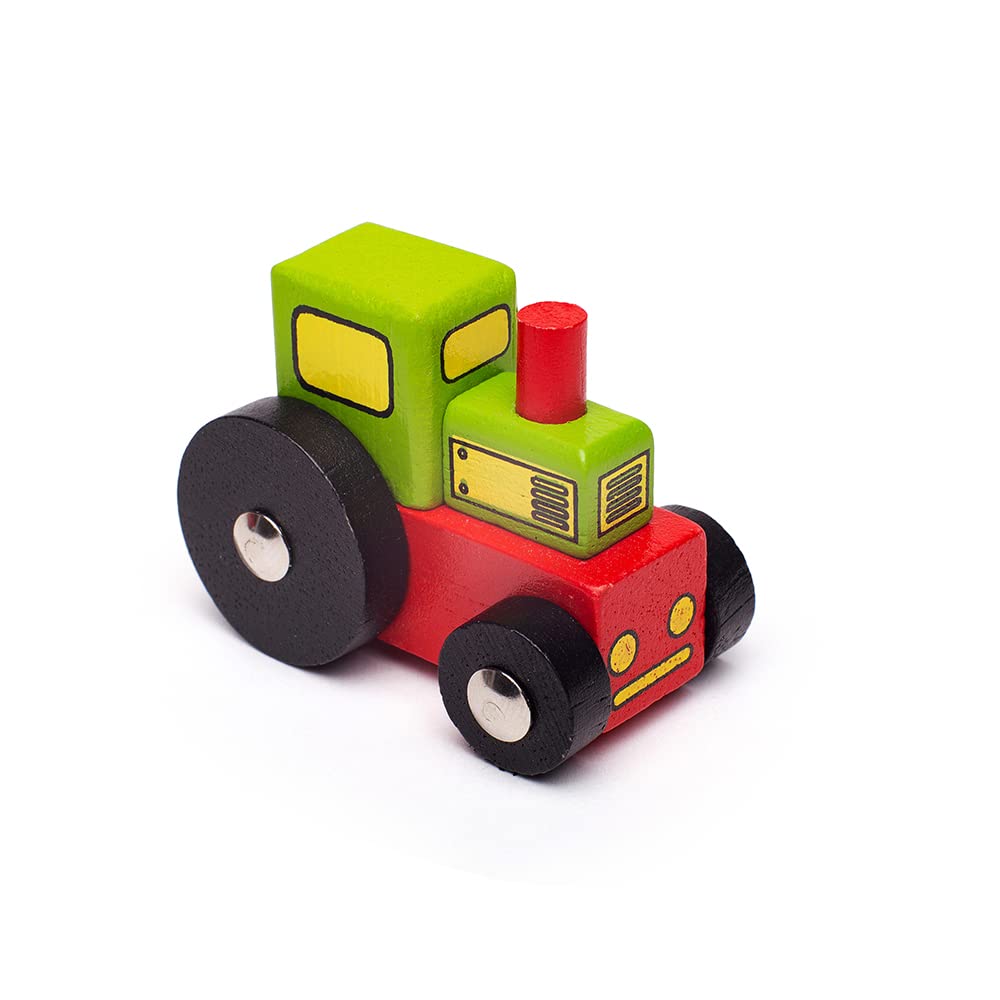 Bigjigs Rail Low Floor Wagon for Tractor Toy - Perfect for Kids' Train Sets and Imaginative Play