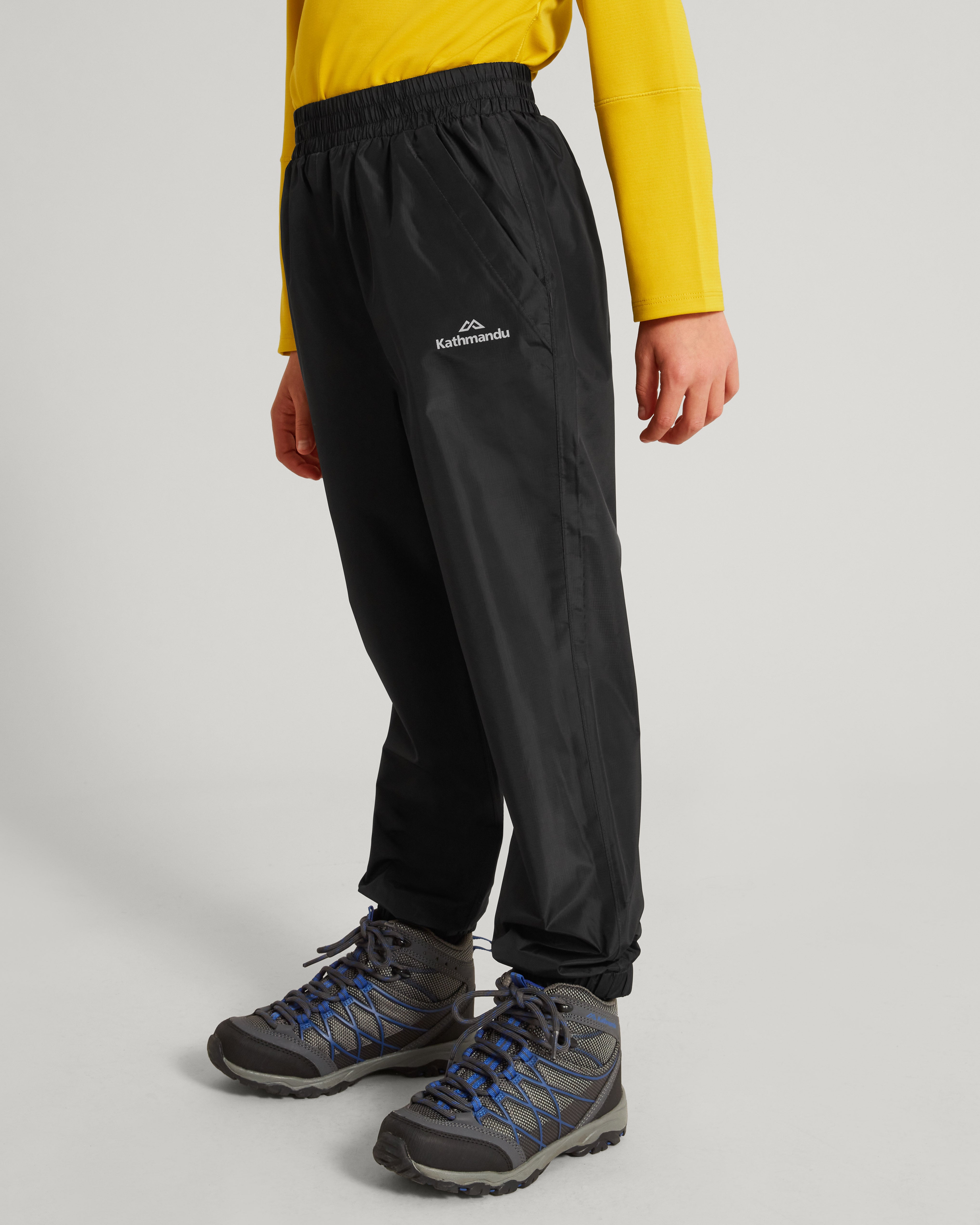 Waterproof 2-Layer Kids' Rain Pants - Black | Outdoor Play & Rainy Day Protection for Boys & Girls