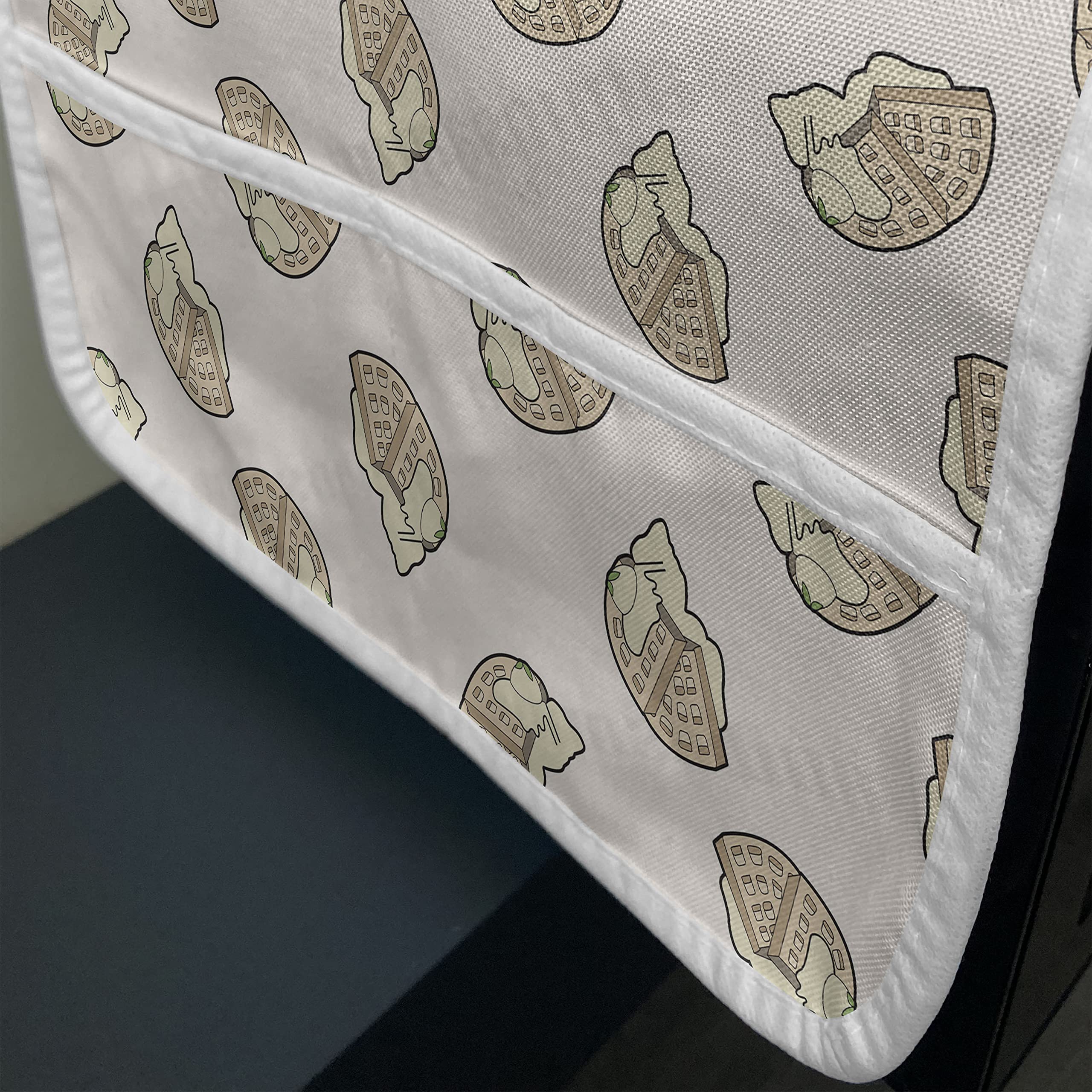 Ambesonne Waffle Microwave Cover - Waterproof Kitchen Organizer with Pockets, 36