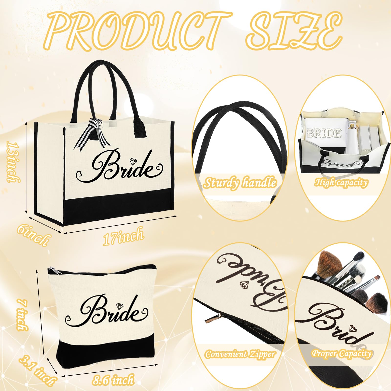 Bridal Shower Gift Set for Bride to Be - Personalized Tote Bag, Robe, Slippers & Hair Clip | Perfect Wedding Gift & Bachelorette Party Present