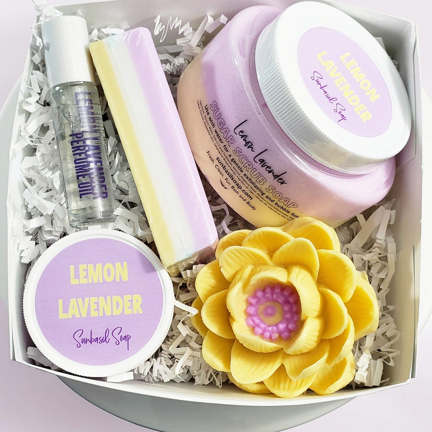 Lemon Lavender Relaxing Spa Gift Set - Aromatherapy Lotus Bath & Body Care Basket for Women | Perfect Birthday, Mother's Day & Thank You Gift | Ideal for Home Spa, Self-Care & Stress Relief