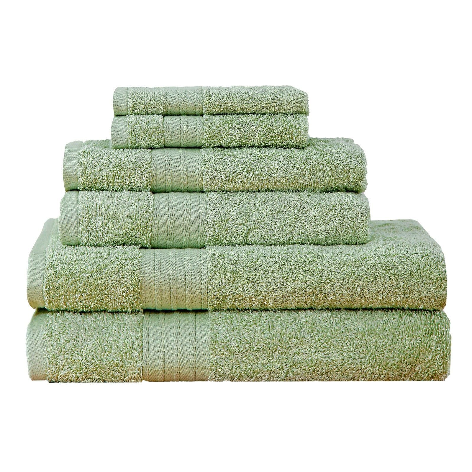 Premium 6-Piece Ultra Soft & Absorbent Cotton Bath Towel Set - Sage Green | Spa-Grade Luxury for Bathroom, Beach & Gym Use