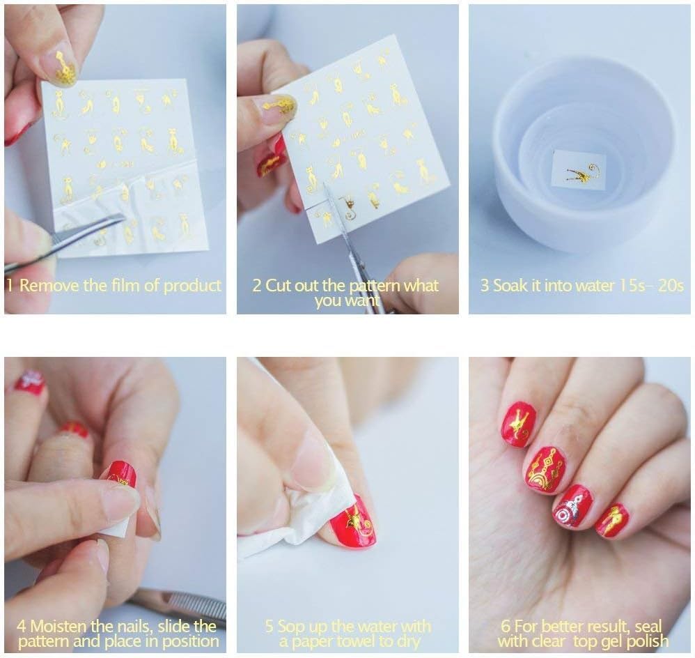 B INIK Nail Art Stickers - 4 Stripes Nail Decals for DIY Manicure | Perfect for Home Nail Design, Salon Use & Party Nail Art Accessories
