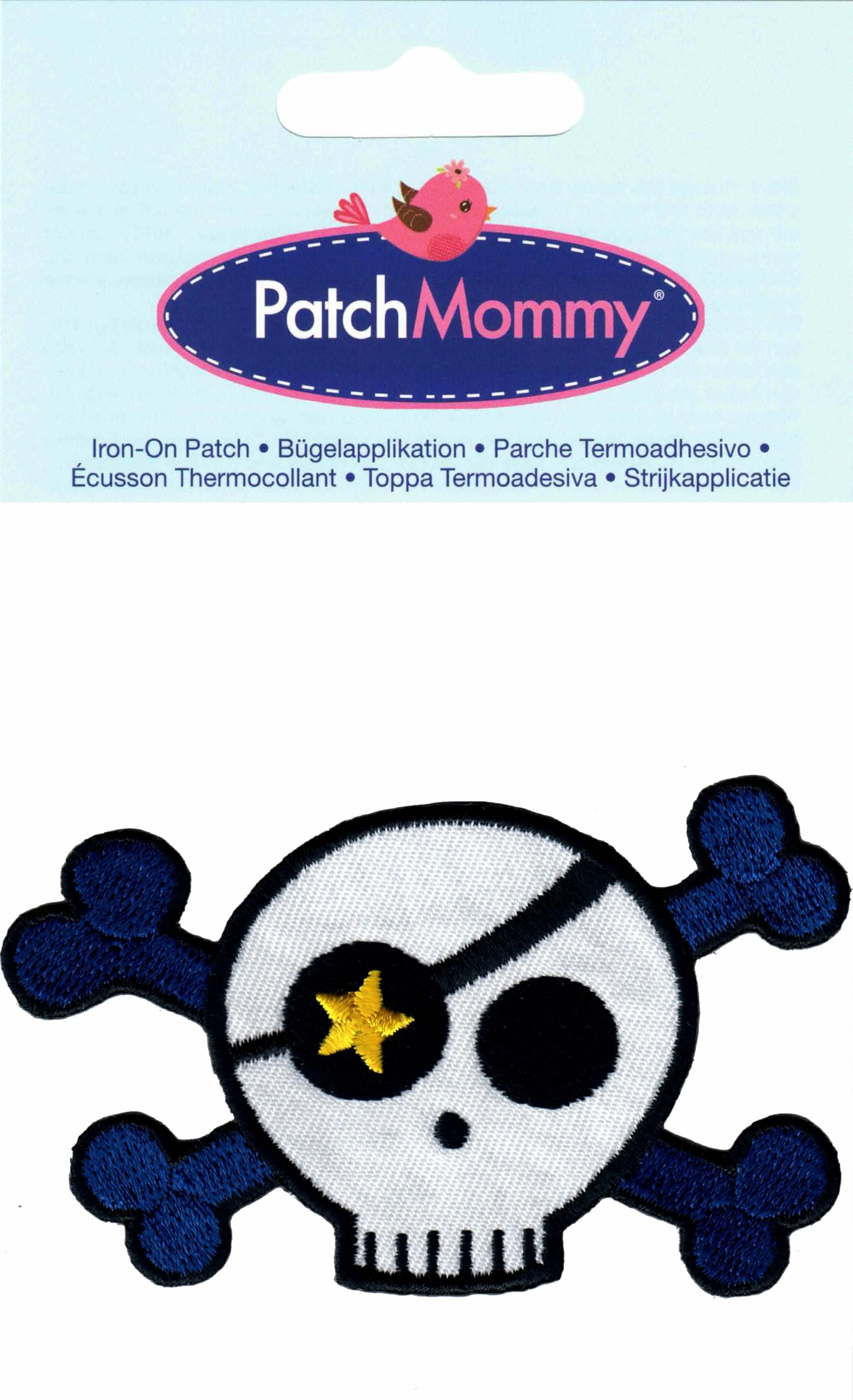 Pirate Skull and Bones Iron On Sew On Patch - Embroidered Applique for Kids Costumes, Jackets, Backpacks & DIY Crafts - Halloween, Cosplay & Pirate Themed Parties