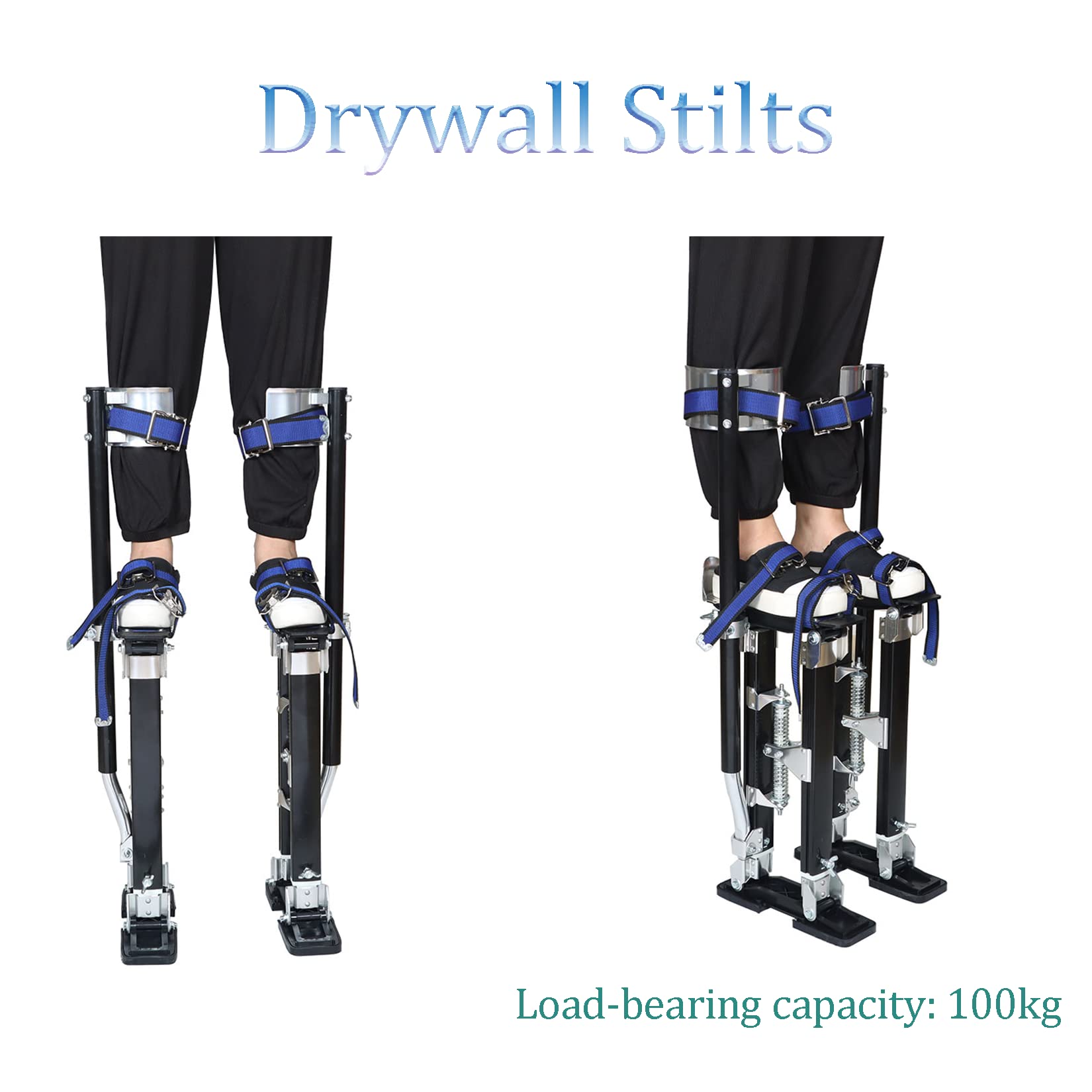 Adjustable 18-30 Inch Aluminum Drywall Stilts for Painting, Cleaning & Construction - Lightweight Professional Grade Stilts for Contractors, DIY & Home Renovation Projects