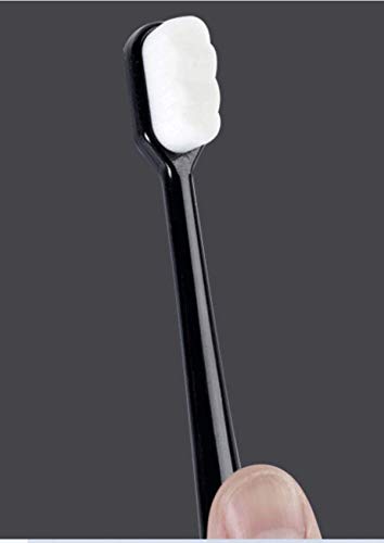 Ultra Soft Manual Toothbrush with 20000 Soft Bristles for Sensitive Gums & Teeth - Gentle Dental Care for Adults, Elderly & Expectant Moms (Black) | Perfect for Travel, Home & Office Use