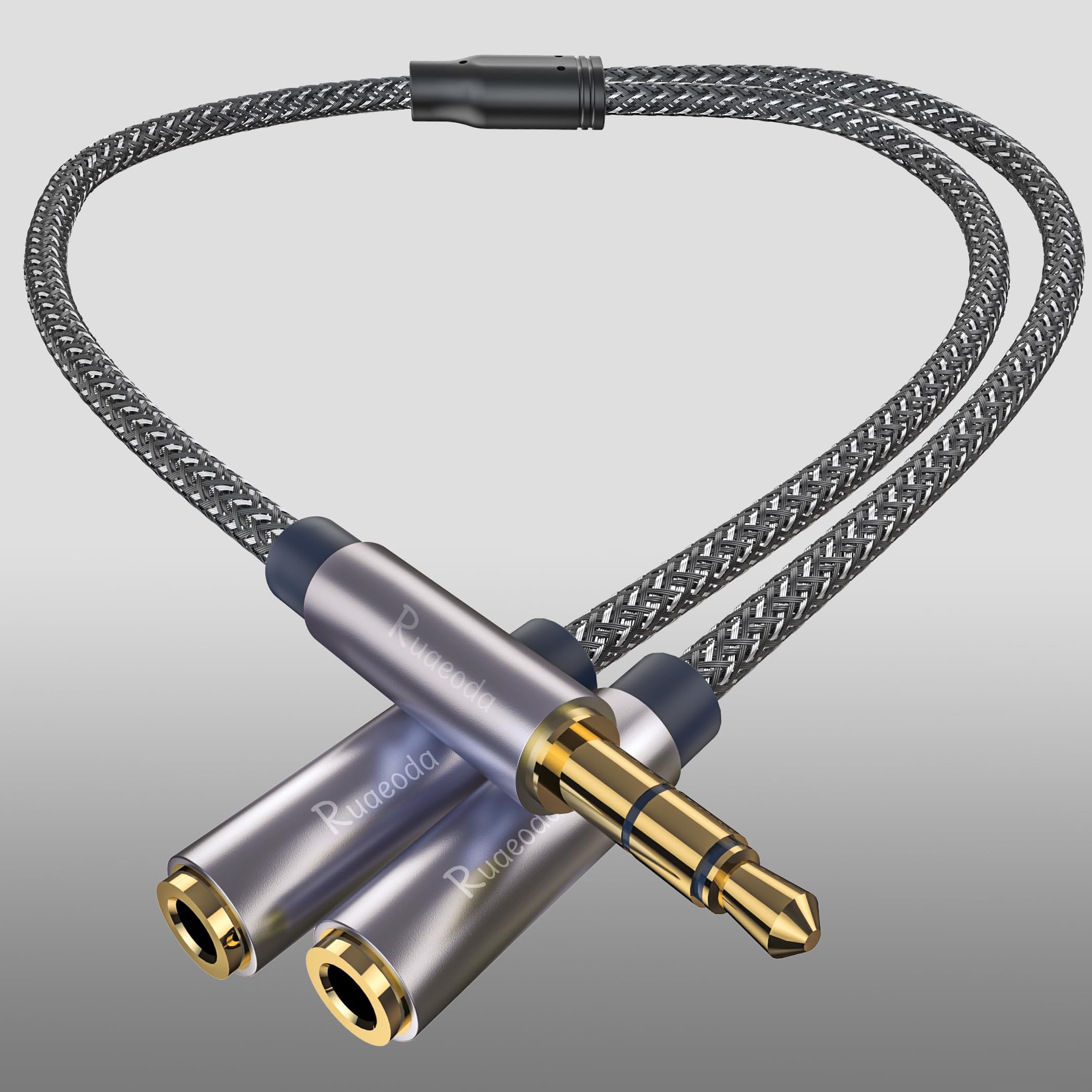 3.5mm Headphone Splitter - Stereo Y AUX Audio Cable, Male to Female Dual Jack Adapter for iPhone, Samsung, Laptop - Share Music with Friends on Road Trips, Flights & Gaming Sessions