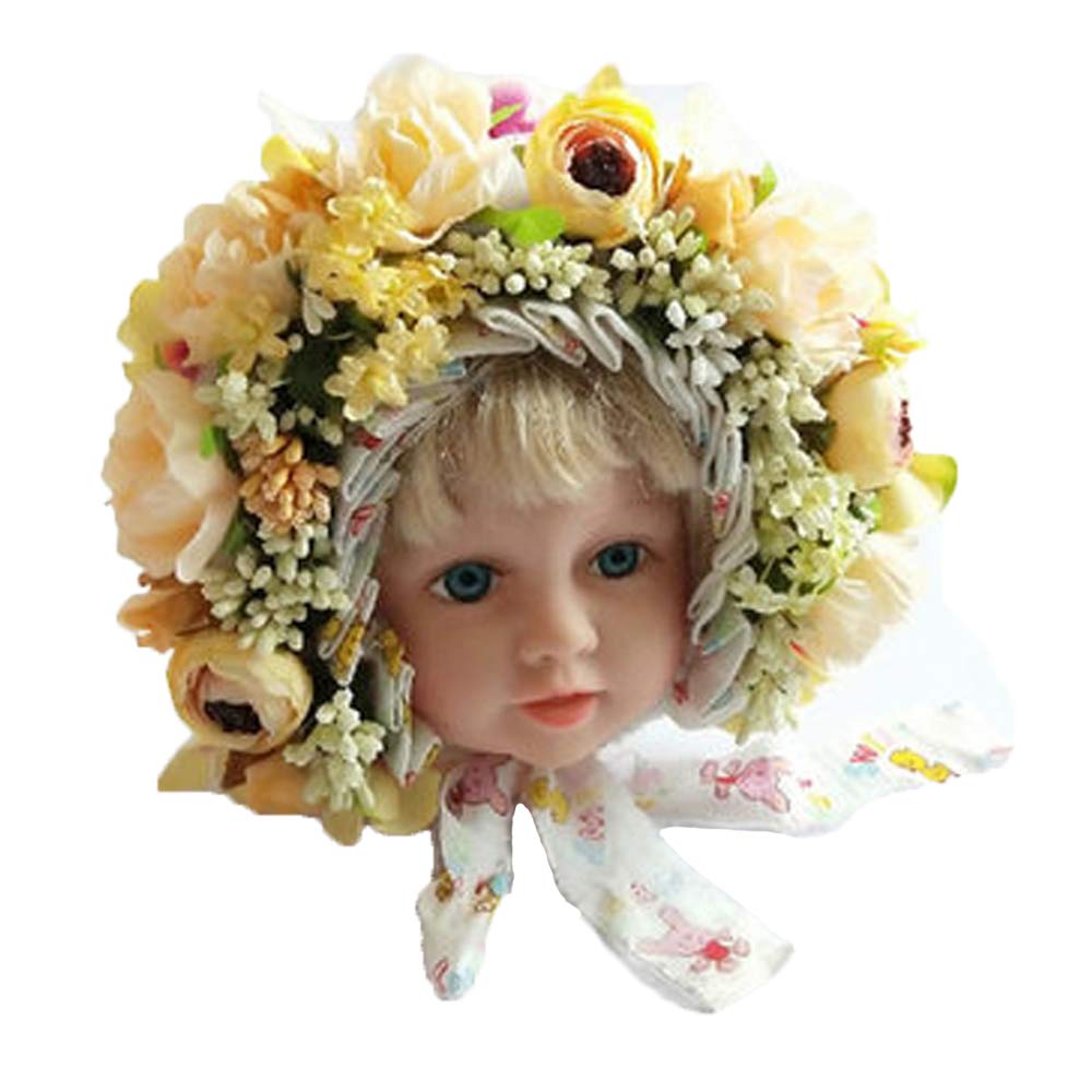 MUZI Adjustable Baby Girl Flower Headband Floral Headdress Hair Accessories for Photography, Princess Party, Newborn Photo Props - Blue XY-10 | Perfect for Baby Showers, Birthday Parties & Photo Shoots