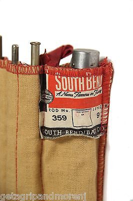 Vintage MINT South Bend 59 9' 4-Piece Split Bamboo Fly Fishing Rod - Unused Classic 1945-1950 Model | Perfect for Trout & Salmon Fishing in Rivers & Streams