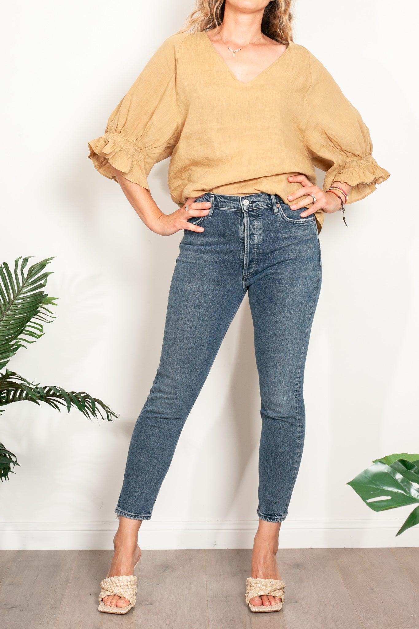 AGOLDE Nico High Rise Jeans in Drift Wash - Women's Premium Denim Pants for Casual Wear & Everyday Outfits