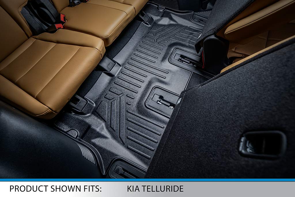 SMARTLINER All-Weather Custom Fit Floor Mats for 2020-2023 Kia Telluride - 3 Row & Cargo Liner Set (Black) - Fits 2nd Row Bench/Bucket Seats with Center Console - Durable Protection for SUV Interior - Perfect for Family Trips, Outdoor Adventures & Daily Commutes