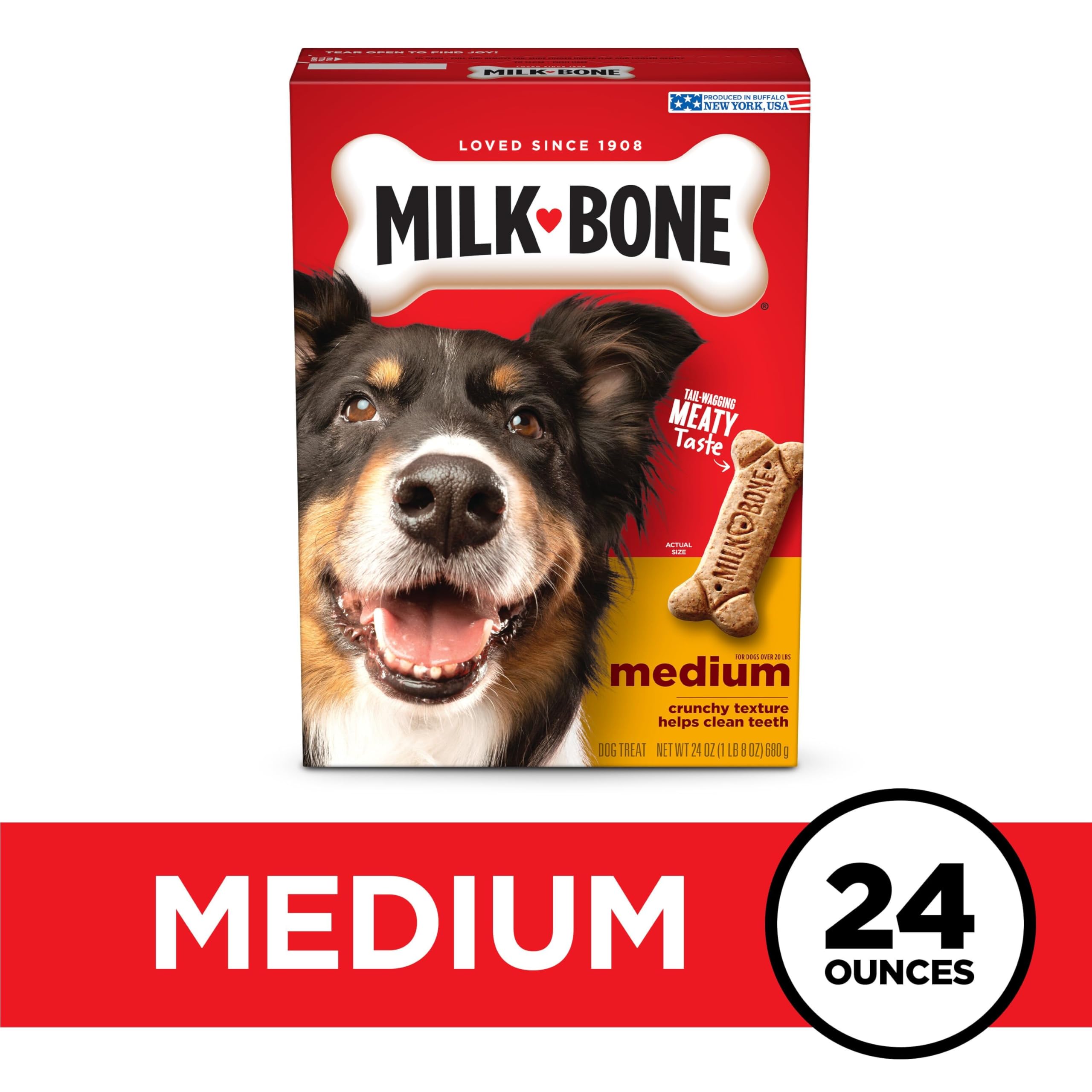 Milk-Bone Original Dog Treats for Medium Dogs - 24oz Crunchy Biscuits, Healthy Dental Care Snacks - Perfect for Training Rewards & Daily Treats (Packaging May Vary)