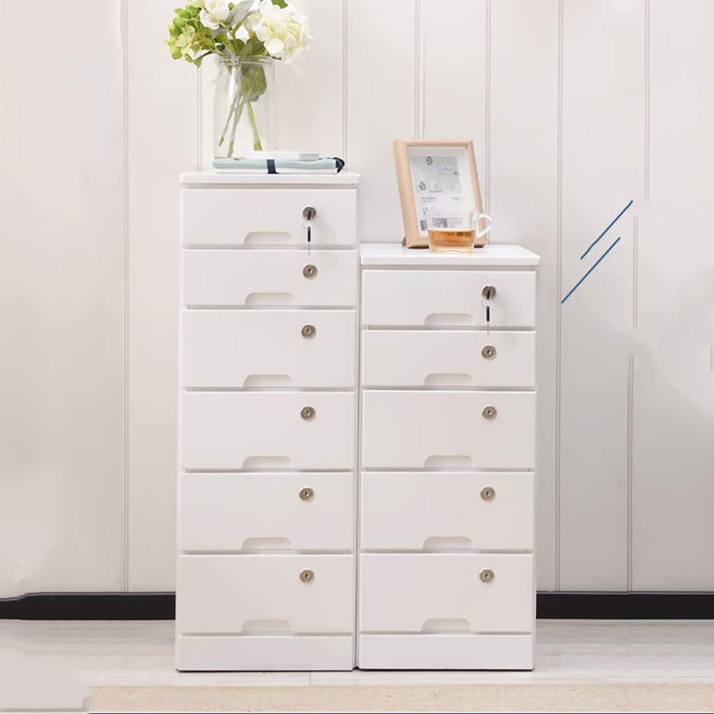 Multifunctional Office File Cabinet with Locking Drawers - 30cm Wide Solid Wood Storage Box for Documents, Data & Bathroom Essentials - 2 Color Options for Home & Office Organization