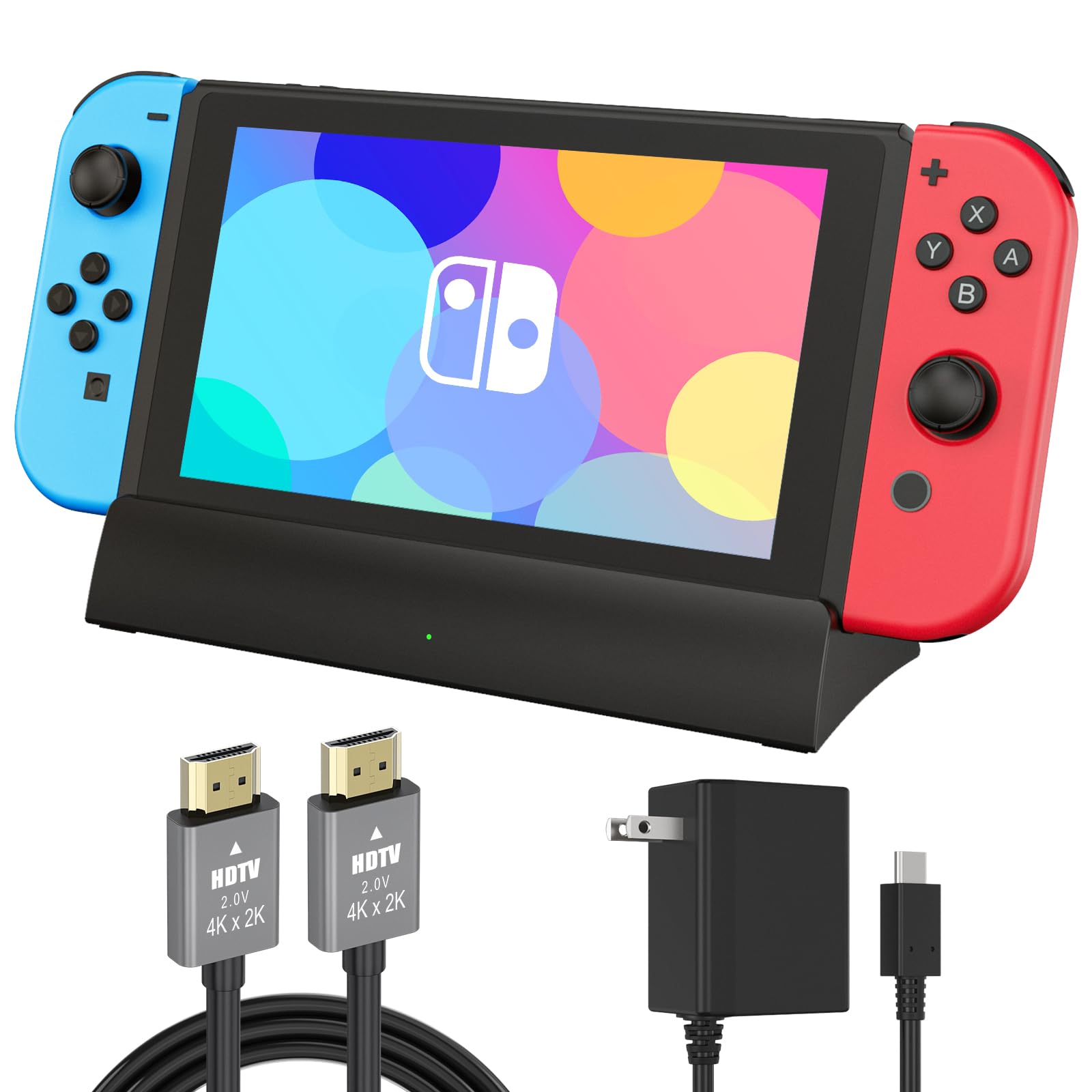 Nintendo Switch & Switch OLED TV Docking Station - 4K HDMI Output with USB-C Charger - Replacement for Official Dock - Perfect for Gaming at Home or Travel