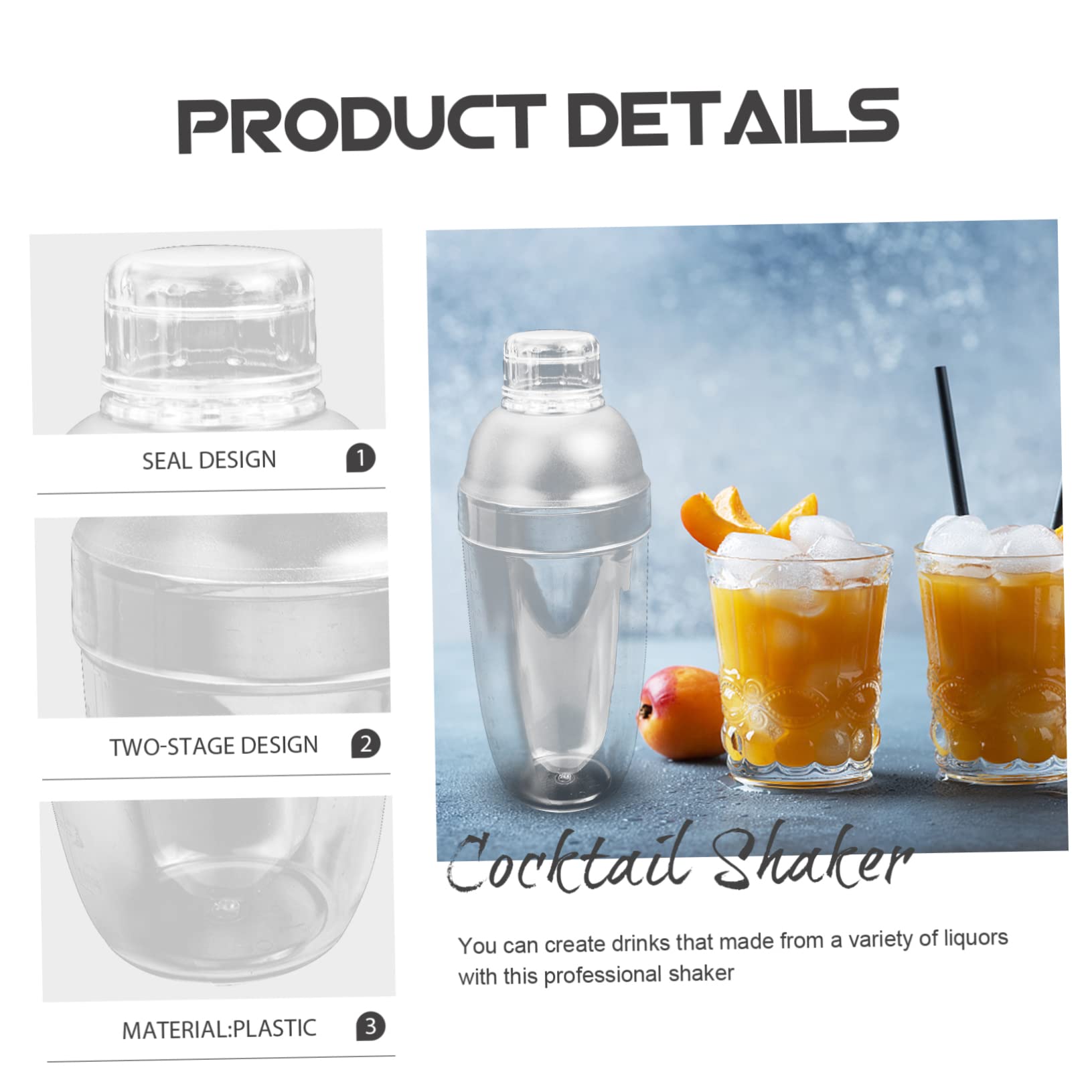 Premium 700ml Plastic Cocktail Shaker Set - Durable, Easy-Clean Bar Tool for Milk Tea, Cocktails & Smoothies | Perfect for Home Bars, Parties & Professional Mixologists