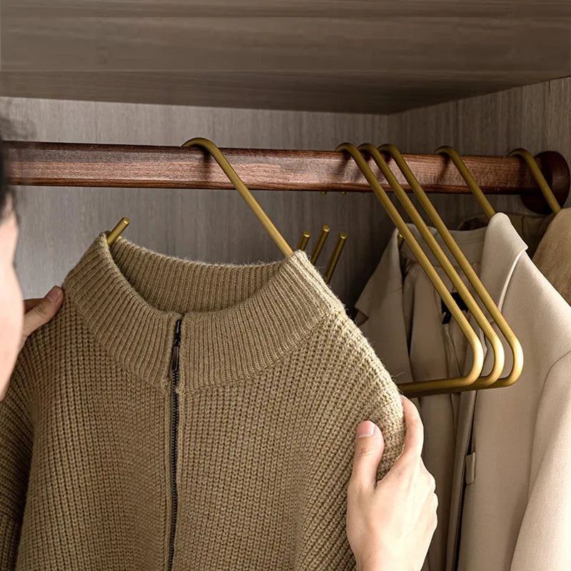 5-Pack Heavy Duty Triangle Clothes Hangers - Solid Metal Garment Hangers for Closet Organization, Pants, Skirts & Jackets - Space Saving Wardrobe Storage Solution