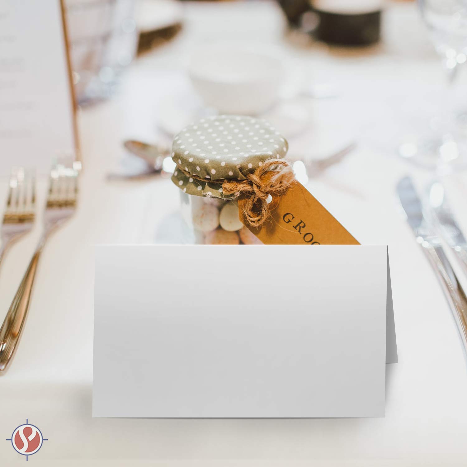 Premium White Table Name Place Cards - 200 Pack (3.5