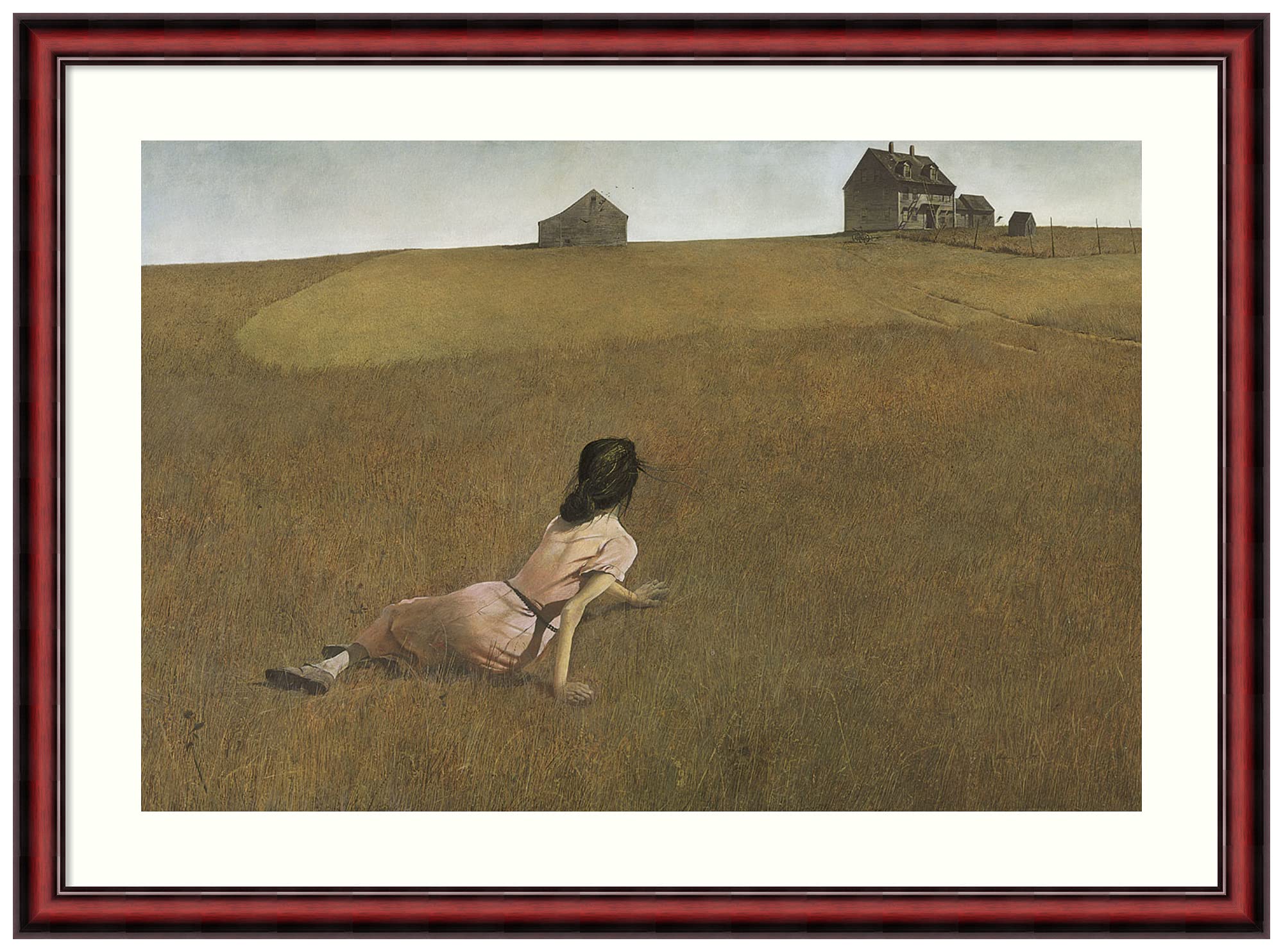 Amanti Art Framed Wall Art Print - 32x43 Christina's World by Andrew Wyeth | Americana Rustic Farmhouse Decor | Large Canvas Painting for Living Room, Bedroom, Office | Vintage Countryside Wall Decor for Home & Office Spaces