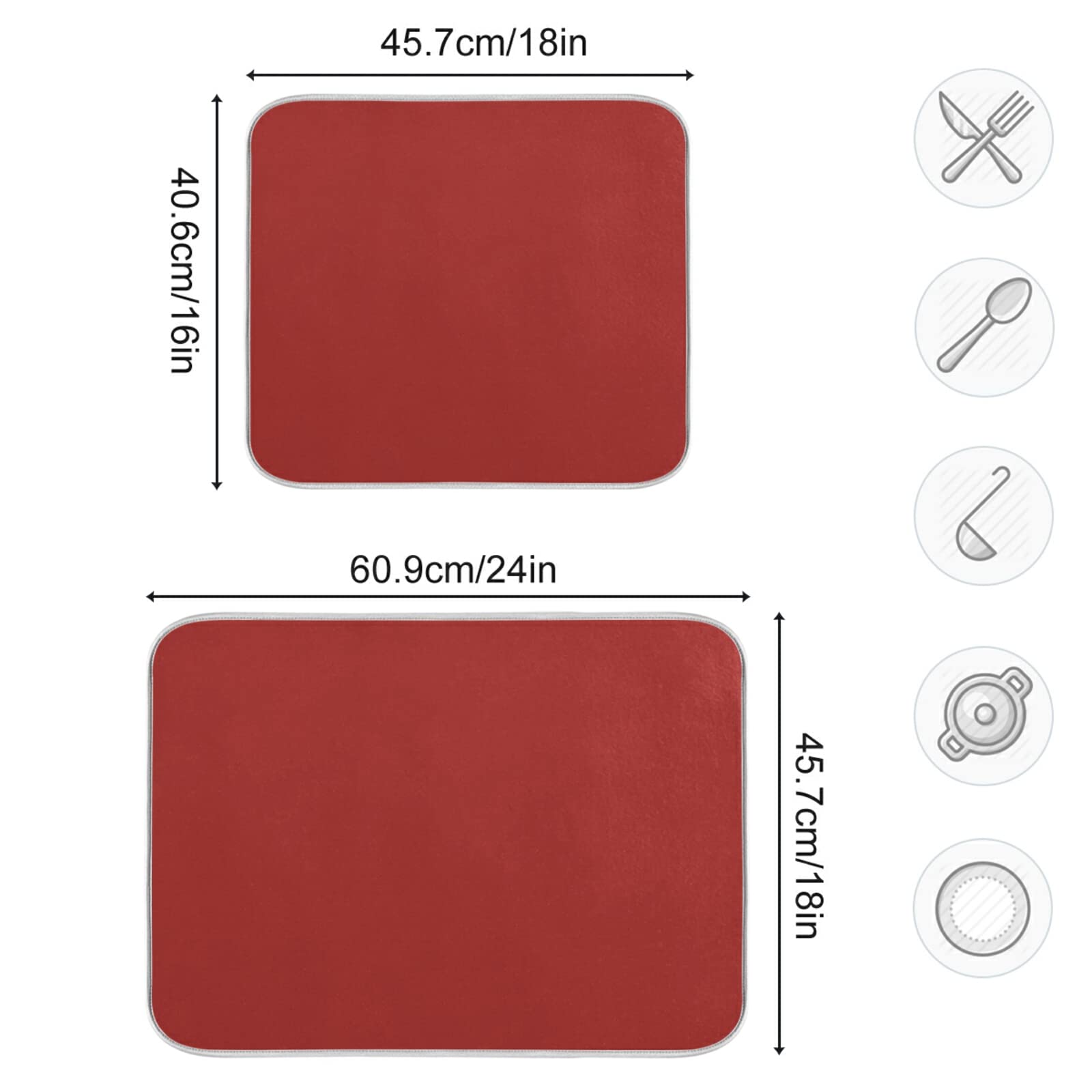 **Extra Large Brown Microfiber Dish Drying Mat - 18x24 Inch Heat-Resistant Kitchen Counter Drainer Pad for Dishes & Utensils | Perfect for Kitchen Decor, Sink Side & Countertop Protection**